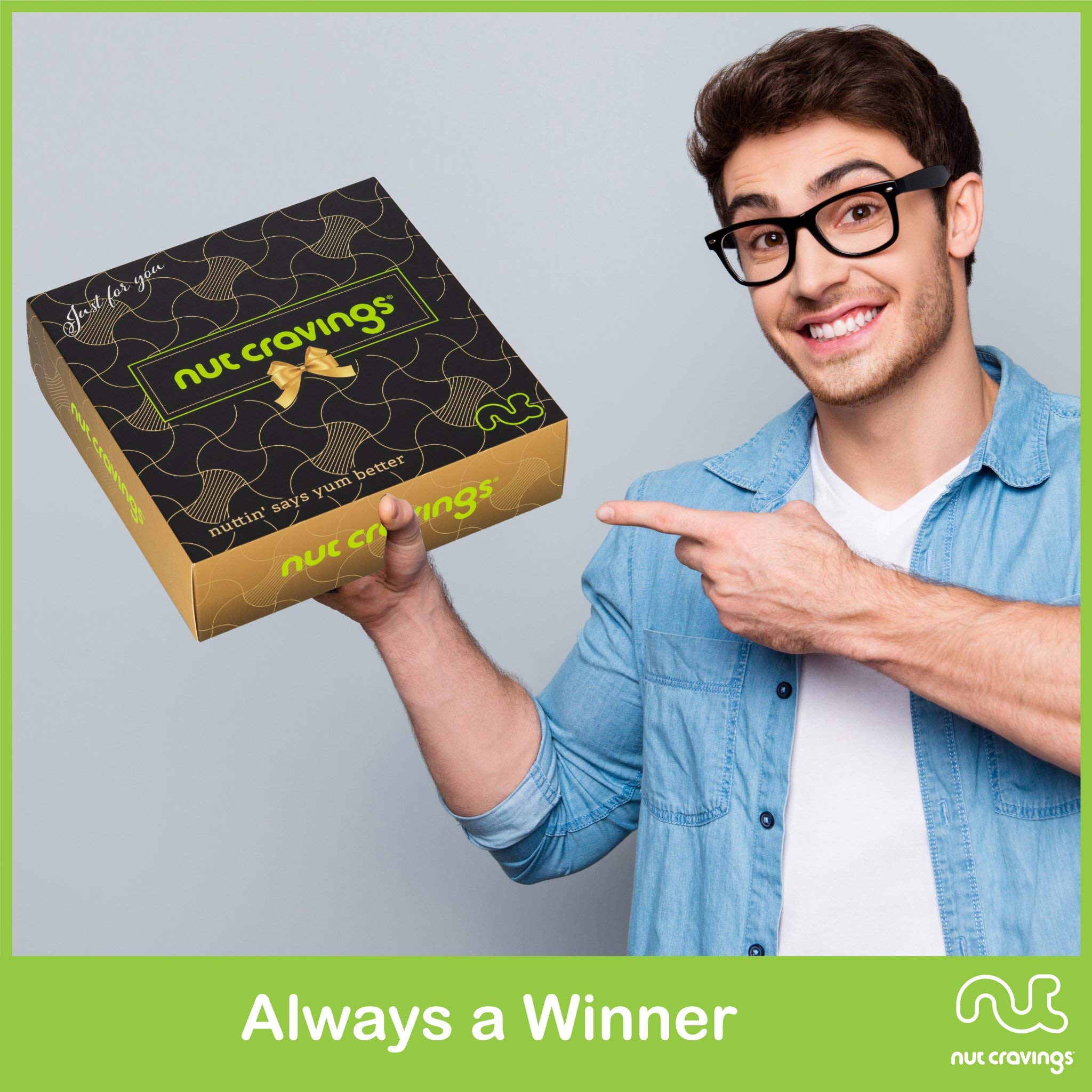 NUT CRAVINGS - Thanksgiving Mixed Nuts Gift Basket in Red Gold Box (7 Assortments, 1 LB) Holiday Xmas Christmas Food Arrangement, Healthy Snack Care Package, Food Assortments