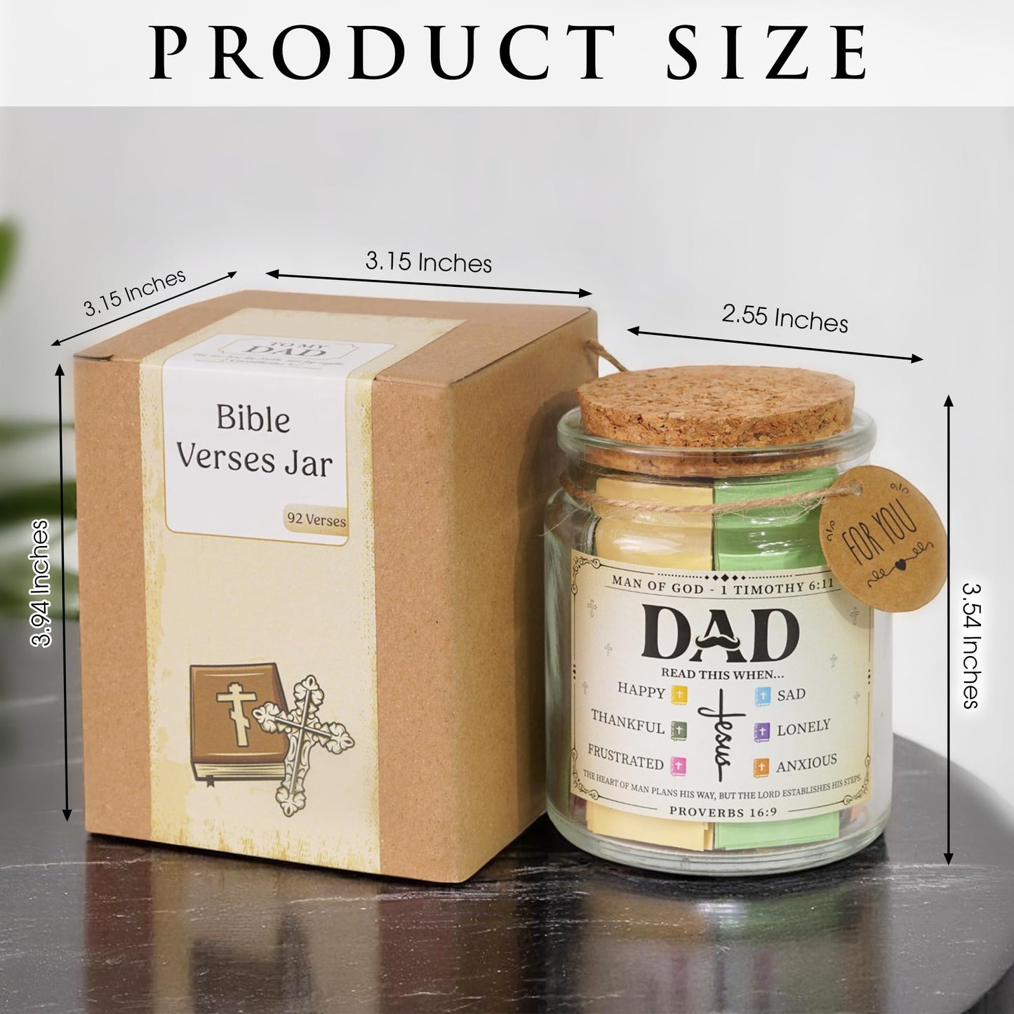 Read This When Bible Verses Jar for Daily Encouragement – Christian, Birthday & Christmas Gifts for Women; Great Gift for Mom, White Elephant Gift & Stocking Stuffer for Women