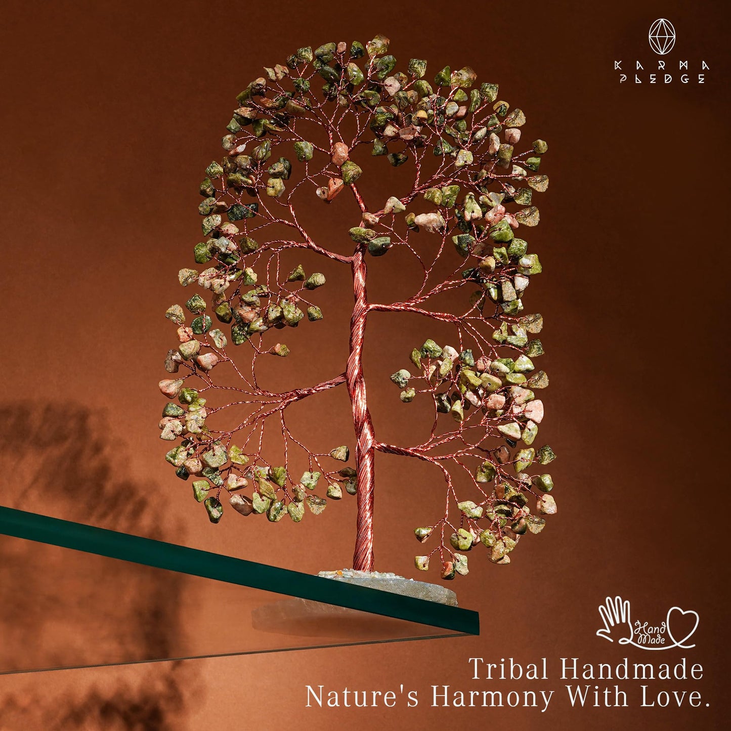 Crystal Tree of Life 7 Chakra Healing Crystals Trees for Home Decor, Office Desk Decor, Boho Decor, Handmade Bonsai Trees for Positive Energy, Money, Good Luck Birthday Gifts for Women, Mom