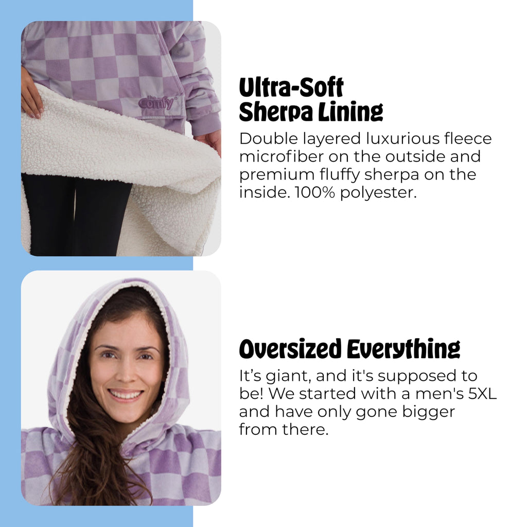 THE COMFY Original | Sherpa Lined Microfiber Fleece Wearable Blanket, Oversized Design with Hood and Pocket from Shark Tank
