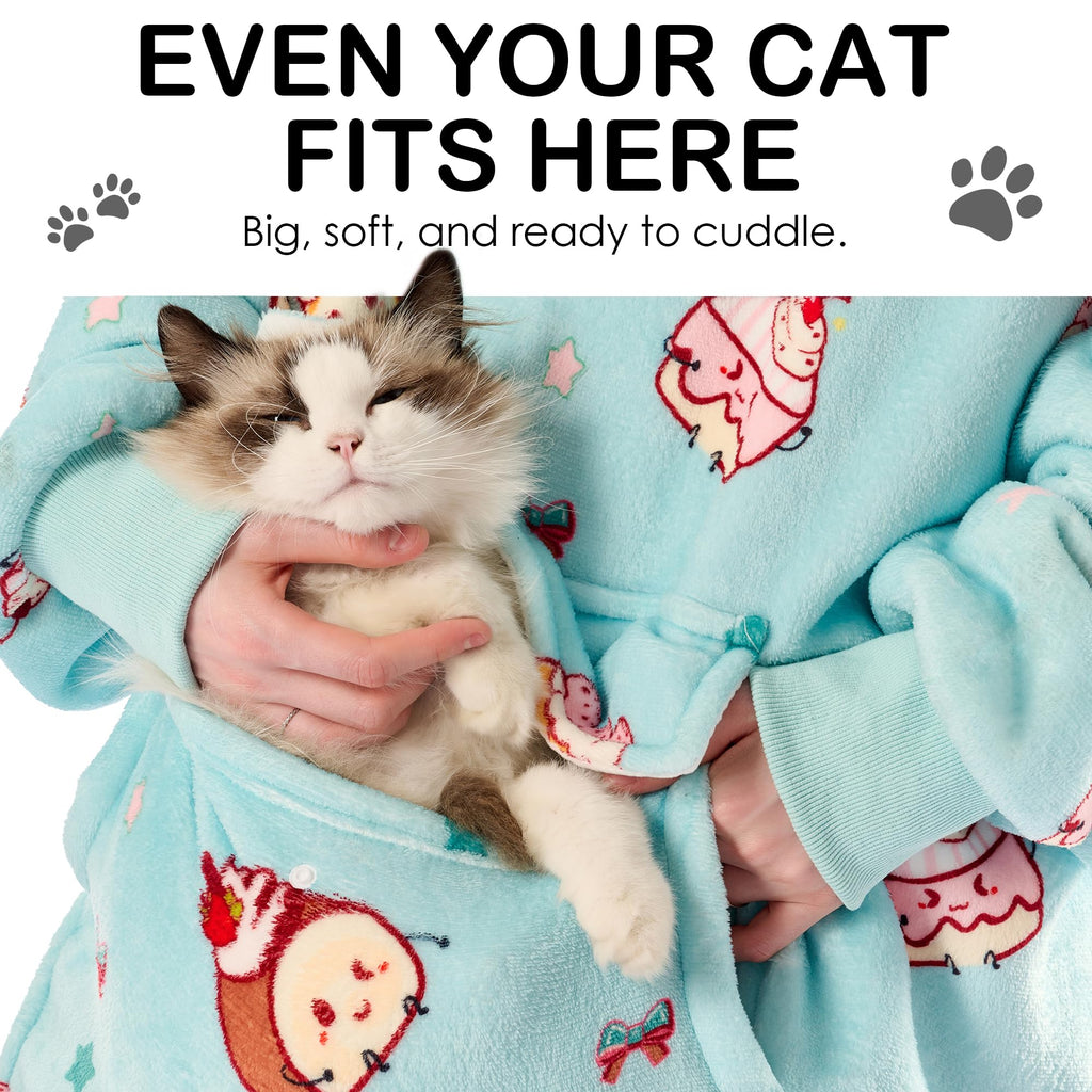 Krifey Wearable Blanket Hoodie, Oversized Sherpa Fleece Sweatshirt with Giant Pocket, Birthday Gifts for Women, Warm Christmas Gift for Mom, Wife, or Girlfriend