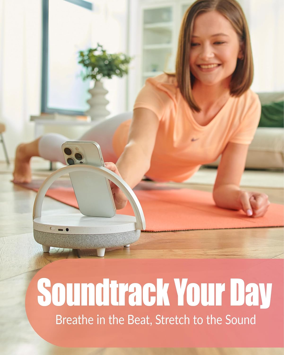 Bedside Lamp with Wireless Charger, Birthday Gifts for Women, 6 in 1 Touch Bedside Lamp, Portable Bluetooth Speaker, Gift for Her, Mom, Dad, Mens Gifts for Birthday Unique