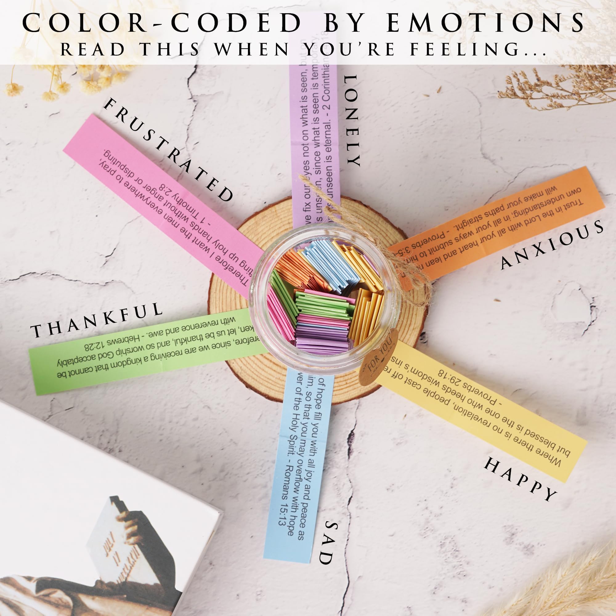 Read This When Bible Verses Jar for Daily Encouragement – Christian, Birthday & Christmas Gifts for Women; Great Gift for Mom, White Elephant Gift & Stocking Stuffer for Women