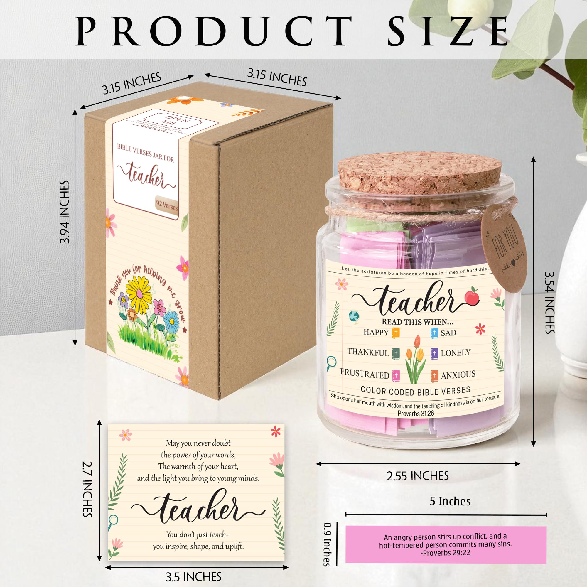 Read This When Bible Verses Jar for Daily Encouragement – Christian, Birthday & Christmas Gifts for Women; Great Gift for Mom, White Elephant Gift & Stocking Stuffer for Women