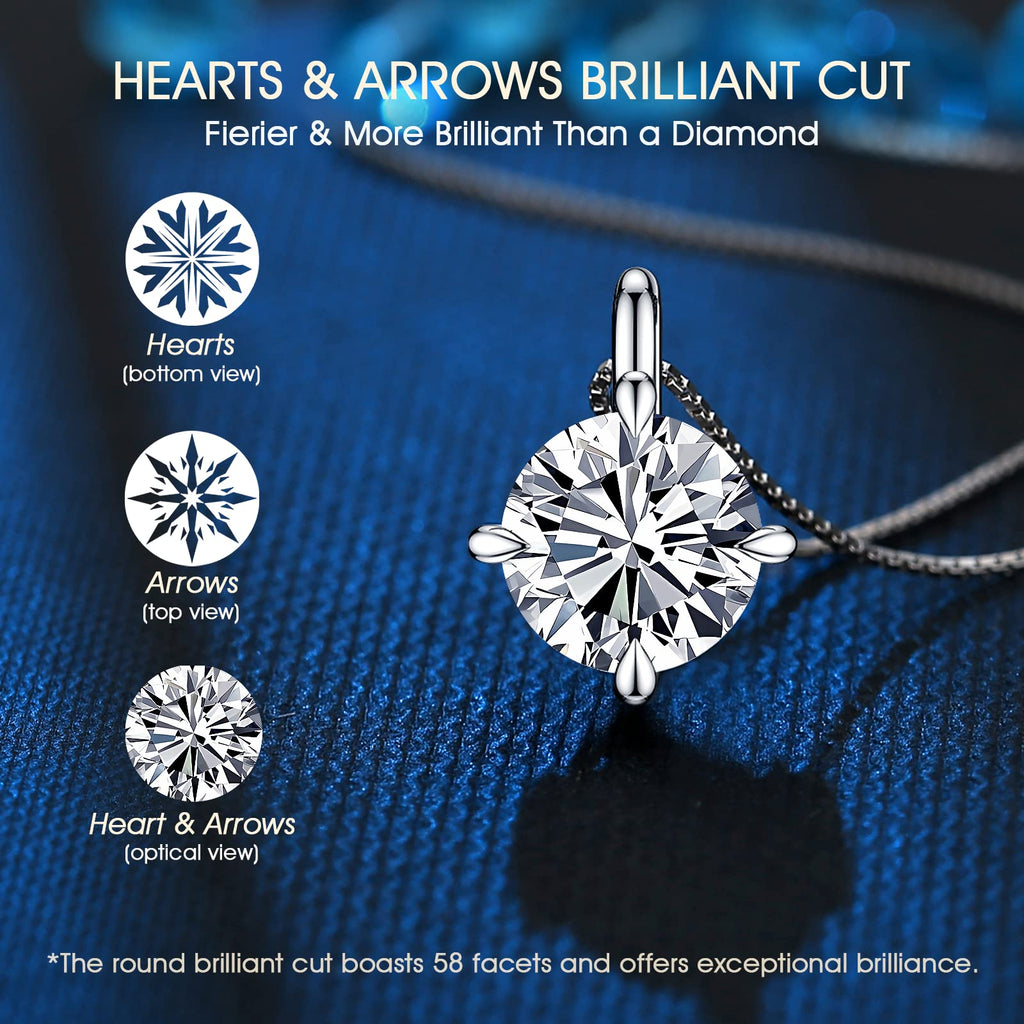 Beam & Bask Pendant Necklace for Wife or Girlfriend, Anniversary Birthday Wedding Moissanite Jewelry for Soulmate Her Women, S925 Sterling Silver