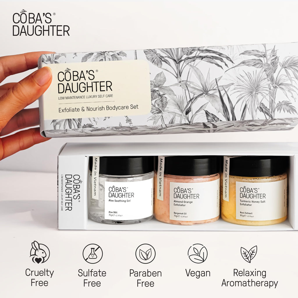 COBA’S DAUGHTER Christmas Gift for Women - Bath & Body Care Gift Basket, 7-Piece Spa Inspired Set with Body Wash, Bubble Bath & Travel Minis - Perfect Birthday Gift, Self-Care Spa Set