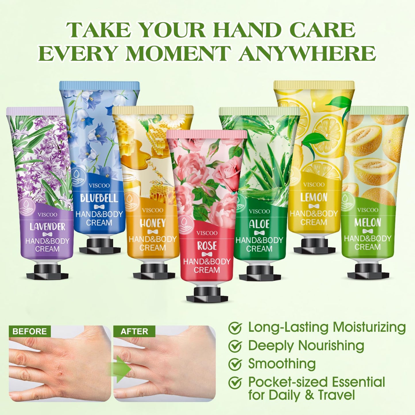 7 Pack Hand Cream Gifts Set for Women,Stocking Stuffers for Women,Teengirls,Christmas Gifts Bulk Gifts,Small Gifts,Mini Moisturizing Hand Lotion Travel Size in Bulk for Dry Cracked Hands