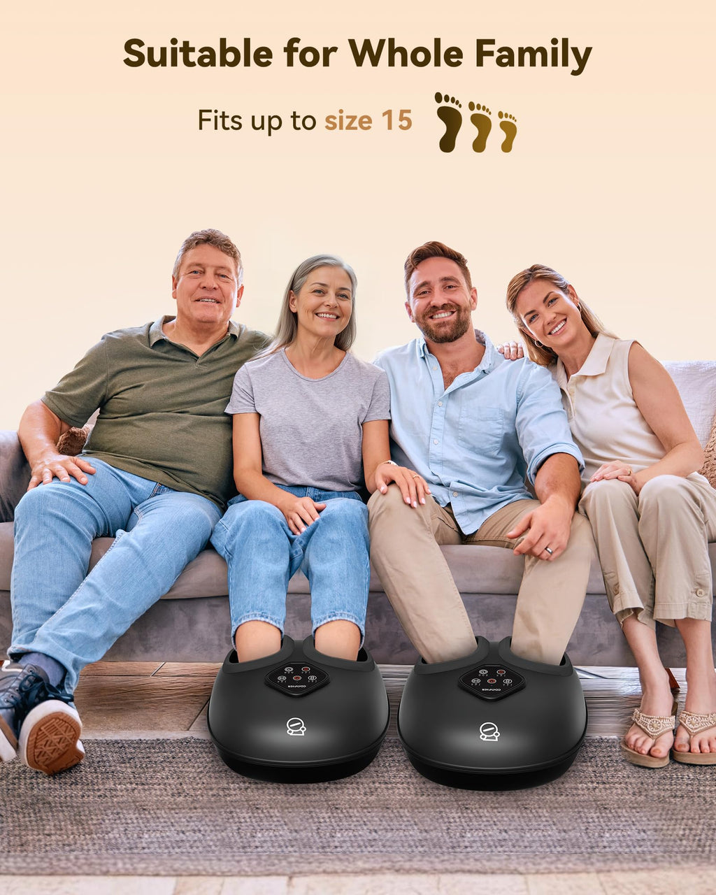 COMFIER Shiatsu Foot Massager with Heat,Vibration,Rolling Compression,FSA Eligible Feet Massager Machine for Plantar Fasciitis,Neuropathy Pain, Fits Size up to 13“,Christmas Gifts for Women,Men,HSA