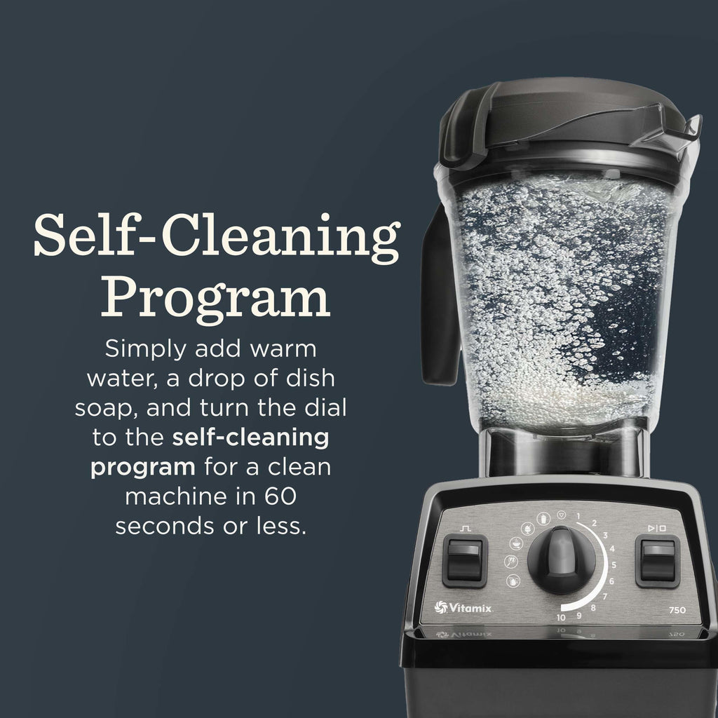 Vitamix Propel Series 750 Blender with Four Blending Programs, Self-Cleaning Program, Professional-Grade Blender for Smoothies, Soups and More, Stainless-Steel Blades, 64 Oz Container, Black