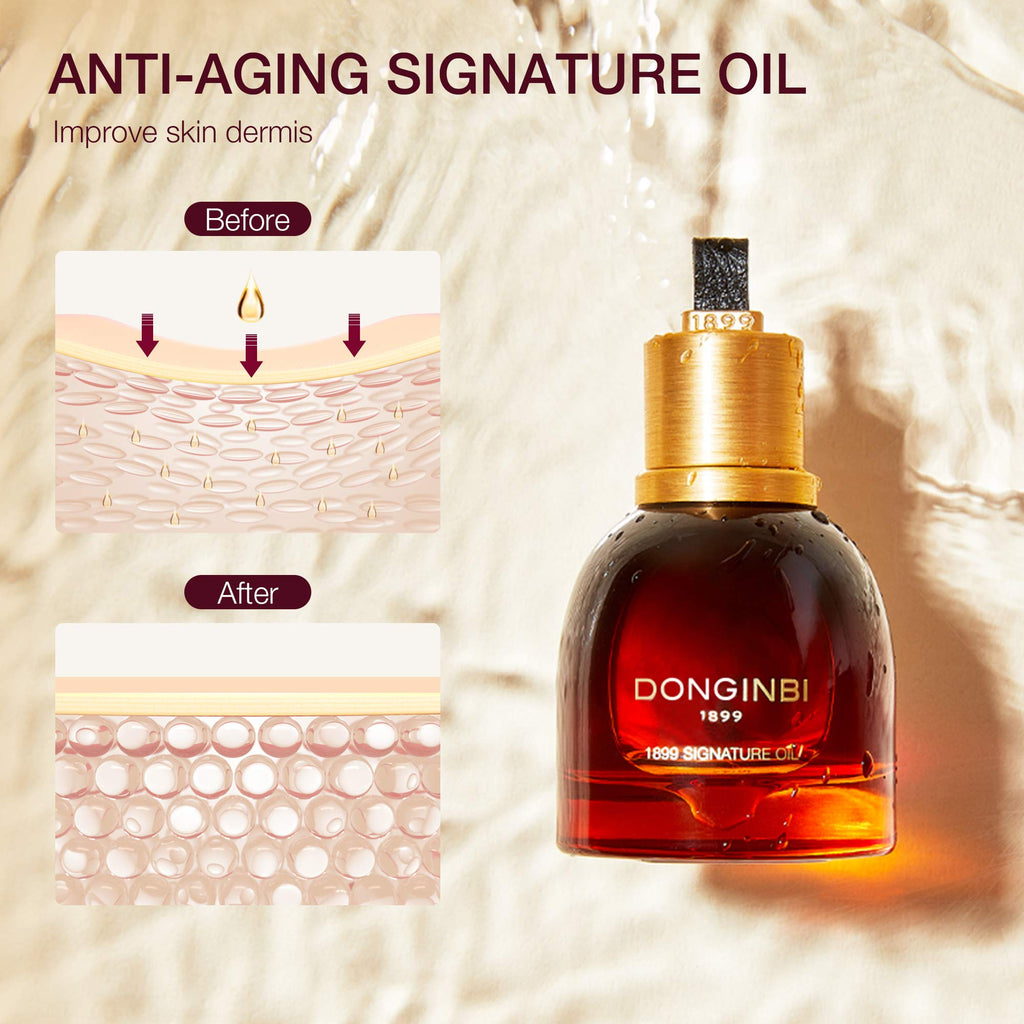 Donginbi 1899 Signature Oil - Skin Barrier Repair & Firming Face Oil for Women, Jojoba Seed Oil & Sweet Almond Oil for Sensitive Skin, Korean Red Ginseng Skin Care, 0.88 floz / 25ml