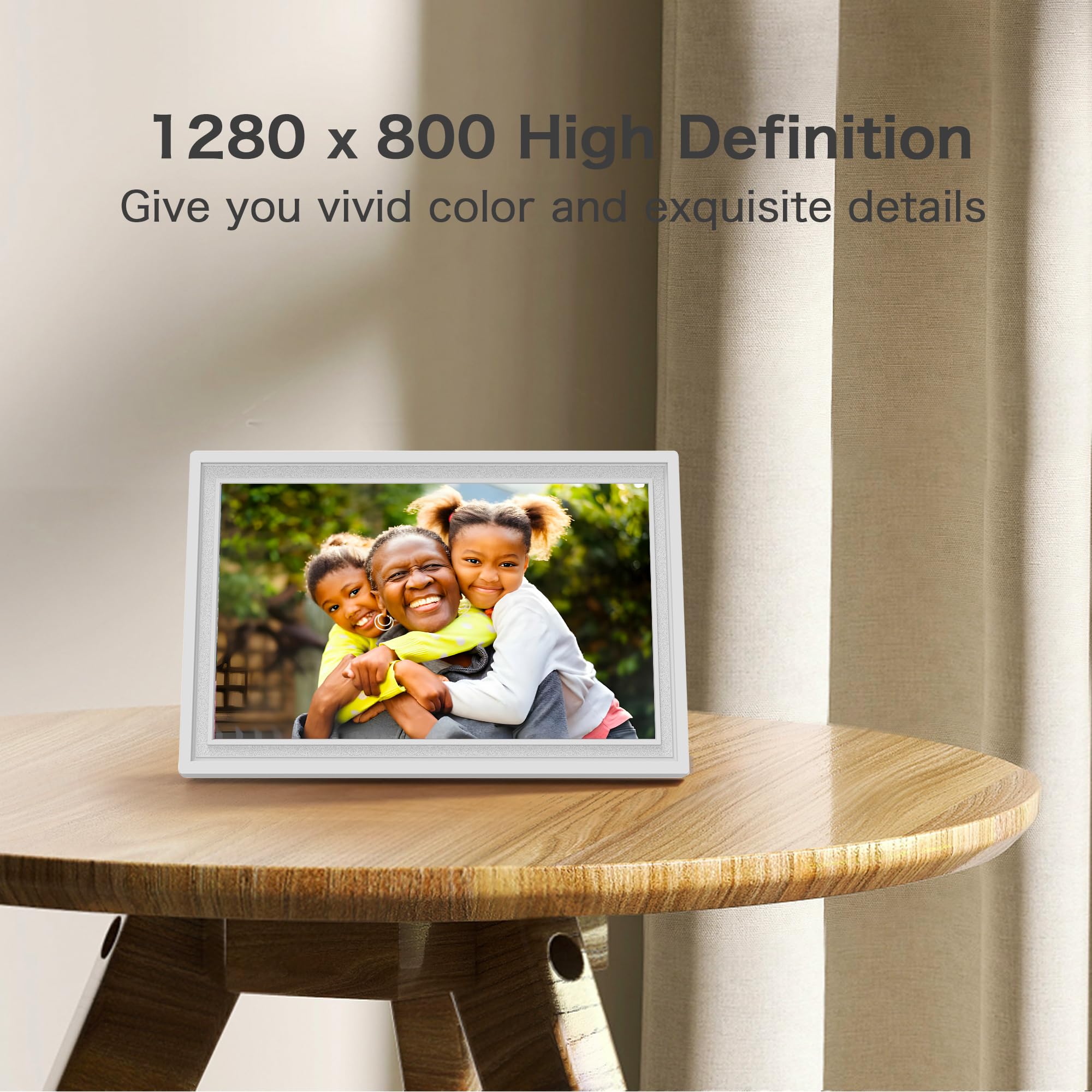 Digital Picture Frame, 10.1'' Frameo Digital Frame Wifi, 32GB Memory, 1280*800 HD Touch Screen Digital Photo Frame, Wall Mountable, Auto-Rotate, Share Instantly, Wedding, Birthday Gifts for Women, Mom