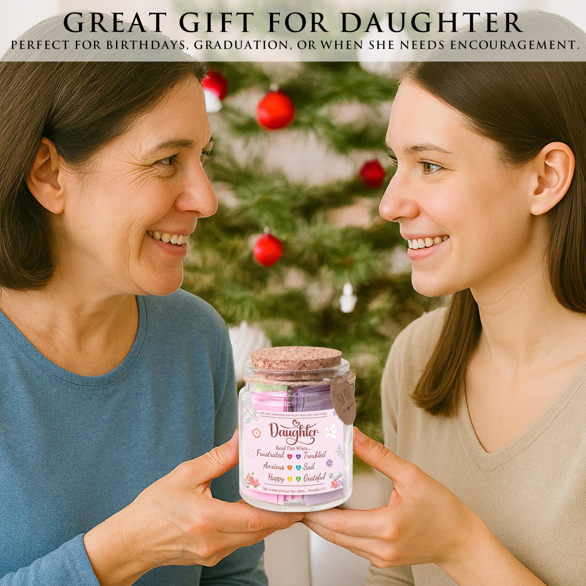 Read This When Bible Verses Jar for Daily Encouragement – Christian, Birthday & Christmas Gifts for Women; Great Gift for Mom, White Elephant Gift & Stocking Stuffer for Women