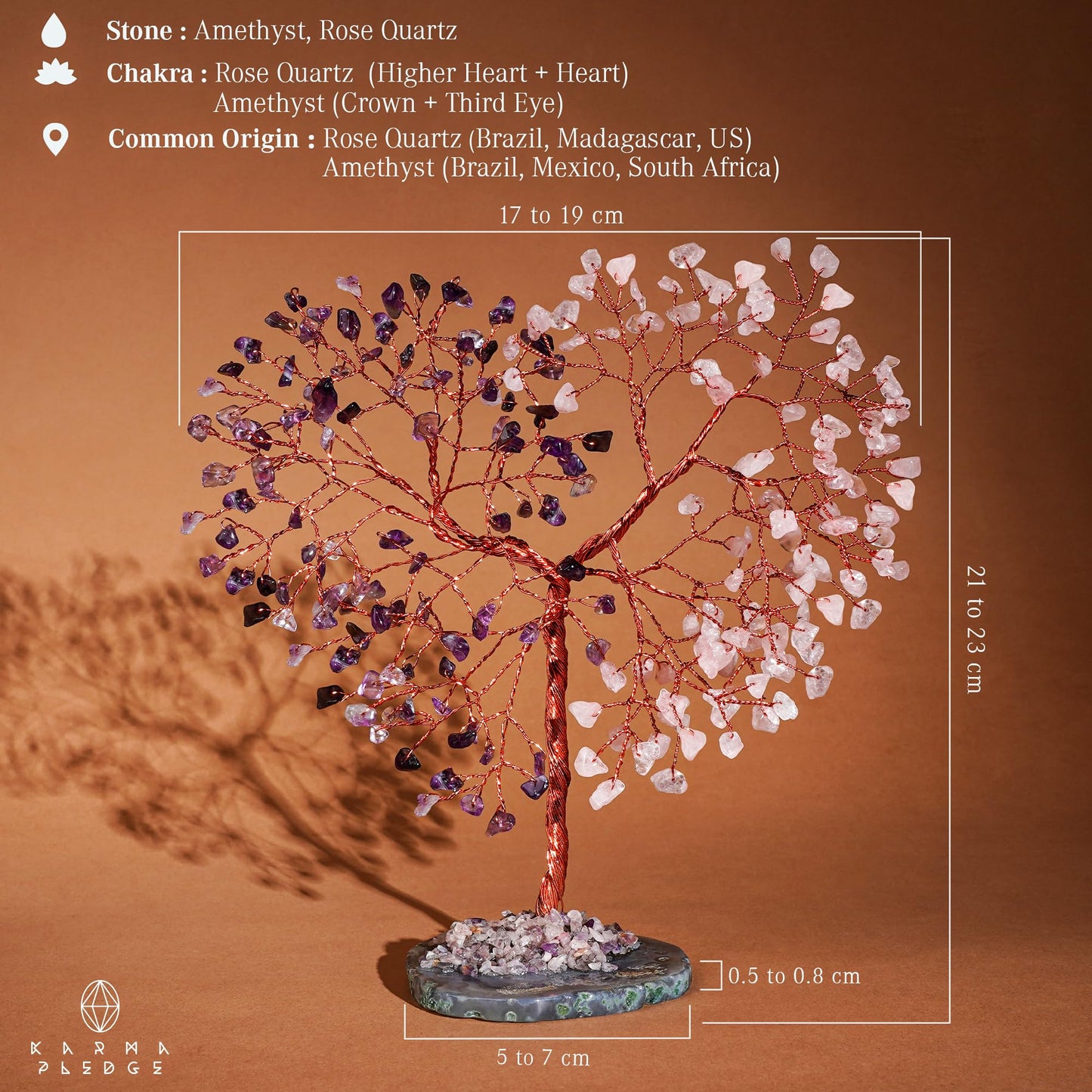 Crystal Tree of Life 7 Chakra Healing Crystals Trees for Home Decor, Office Desk Decor, Boho Decor, Handmade Bonsai Trees for Positive Energy, Money, Good Luck Birthday Gifts for Women, Mom