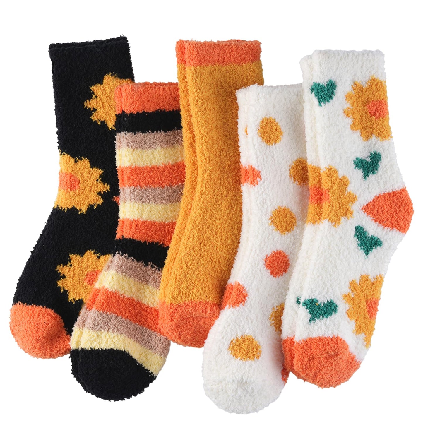Fuzzy Socks for Women Gifts, Fluffy Cozy Plush Soft Slipper Socks for Fall Winter Christmas Warm Sleeping Home 5/6 Pairs