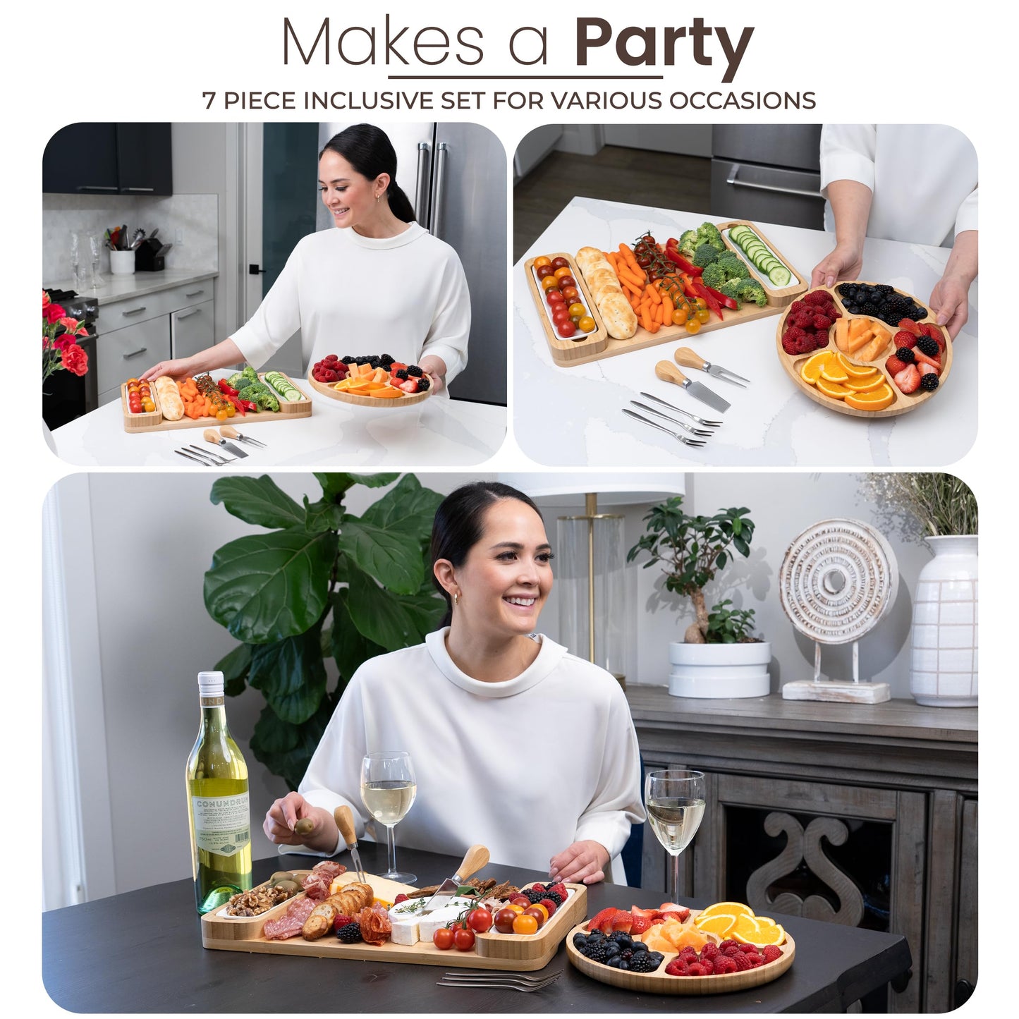 Charcuterie Board Gift Set - Bamboo Cheese Board and Knife Set - Housewarming Gifts for New Home, Wedding Gifts for Couples 2025, Bridal Shower Gifts, Birthday Gifts for Women