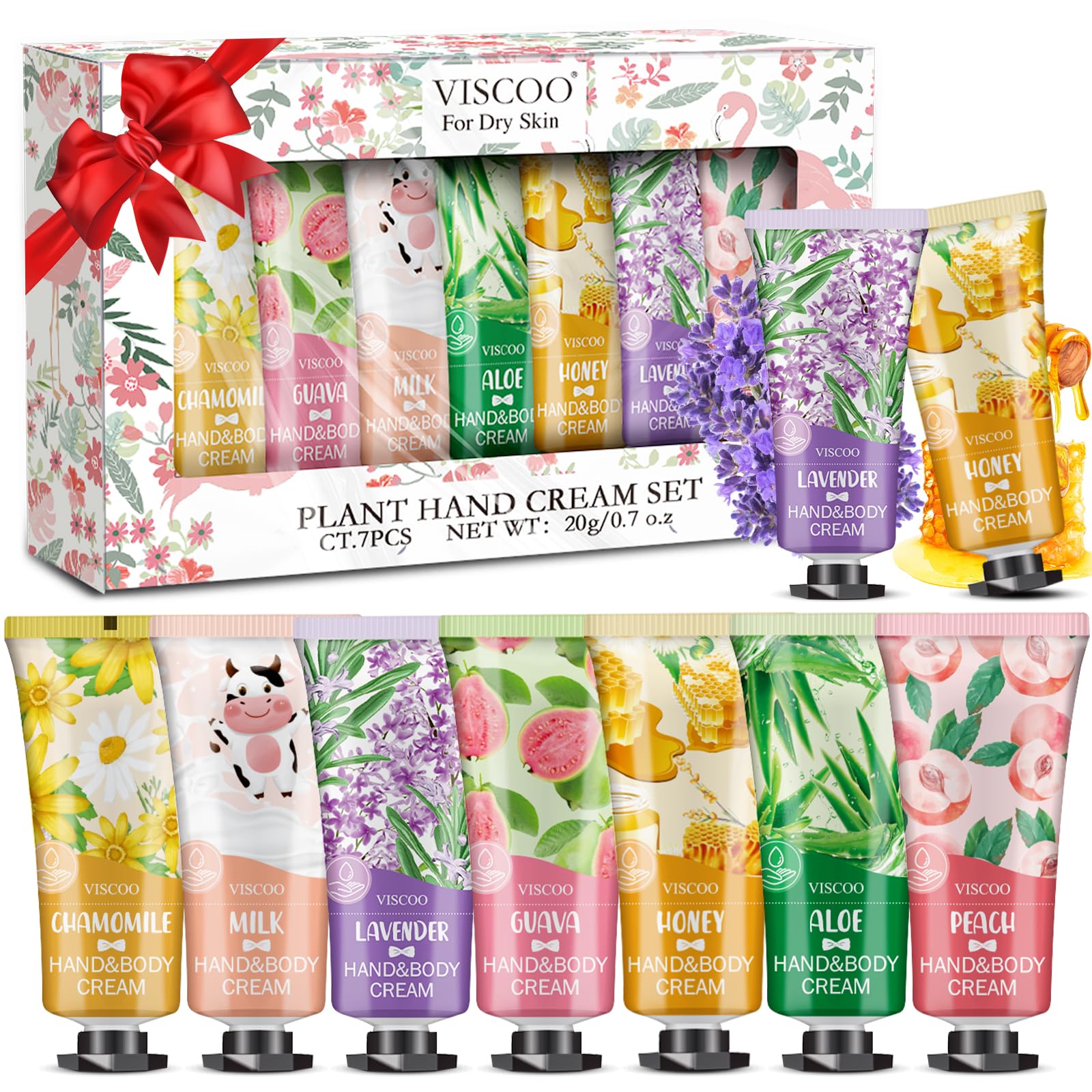7 Pack Hand Cream Gifts Set for Women,Stocking Stuffers for Women,Teengirls,Christmas Gifts Bulk Gifts,Small Gifts,Mini Moisturizing Hand Lotion Travel Size in Bulk for Dry Cracked Hands