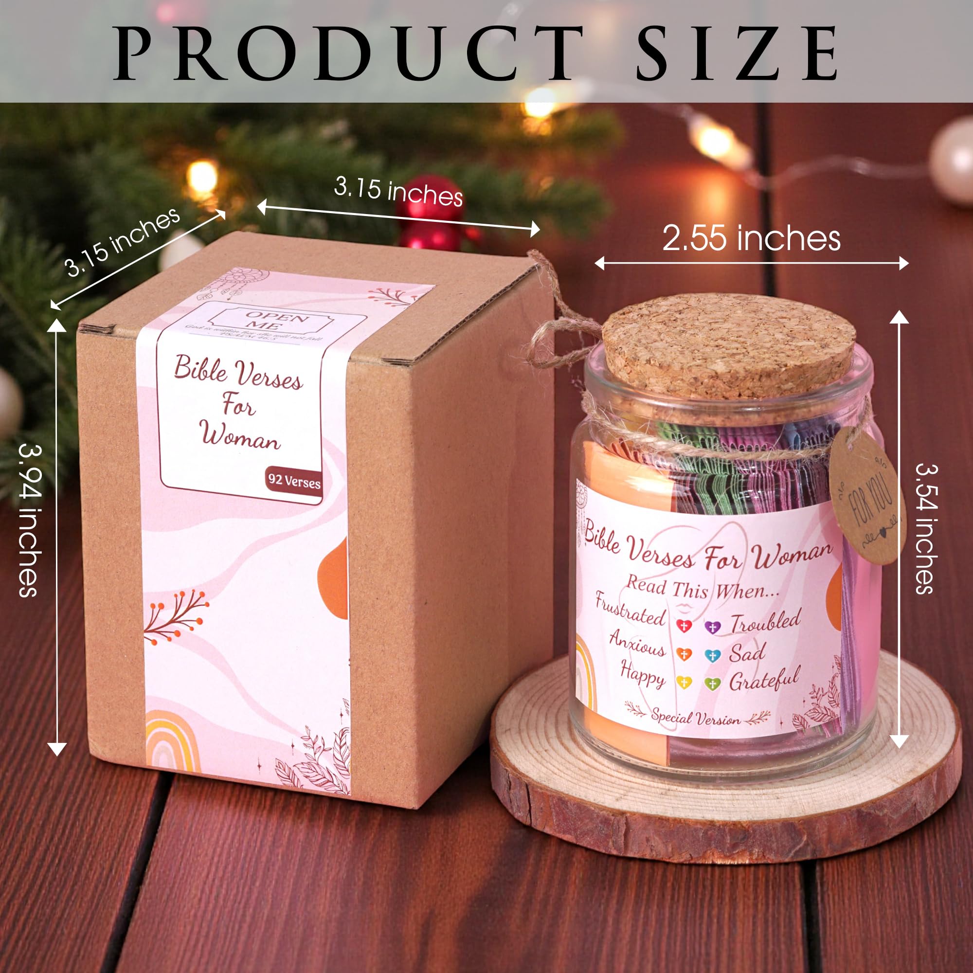 Read This When Bible Verses Jar for Daily Encouragement – Christian, Birthday & Christmas Gifts for Women; Great Gift for Mom, White Elephant Gift & Stocking Stuffer for Women