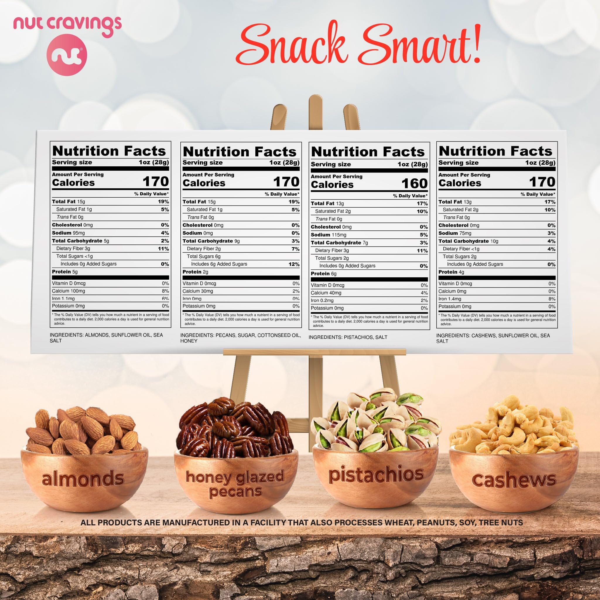 NUT CRAVINGS - Thanksgiving Mixed Nuts Gift Basket in Red Gold Box (7 Assortments, 1 LB) Holiday Xmas Christmas Food Arrangement, Healthy Snack Care Package, Food Assortments