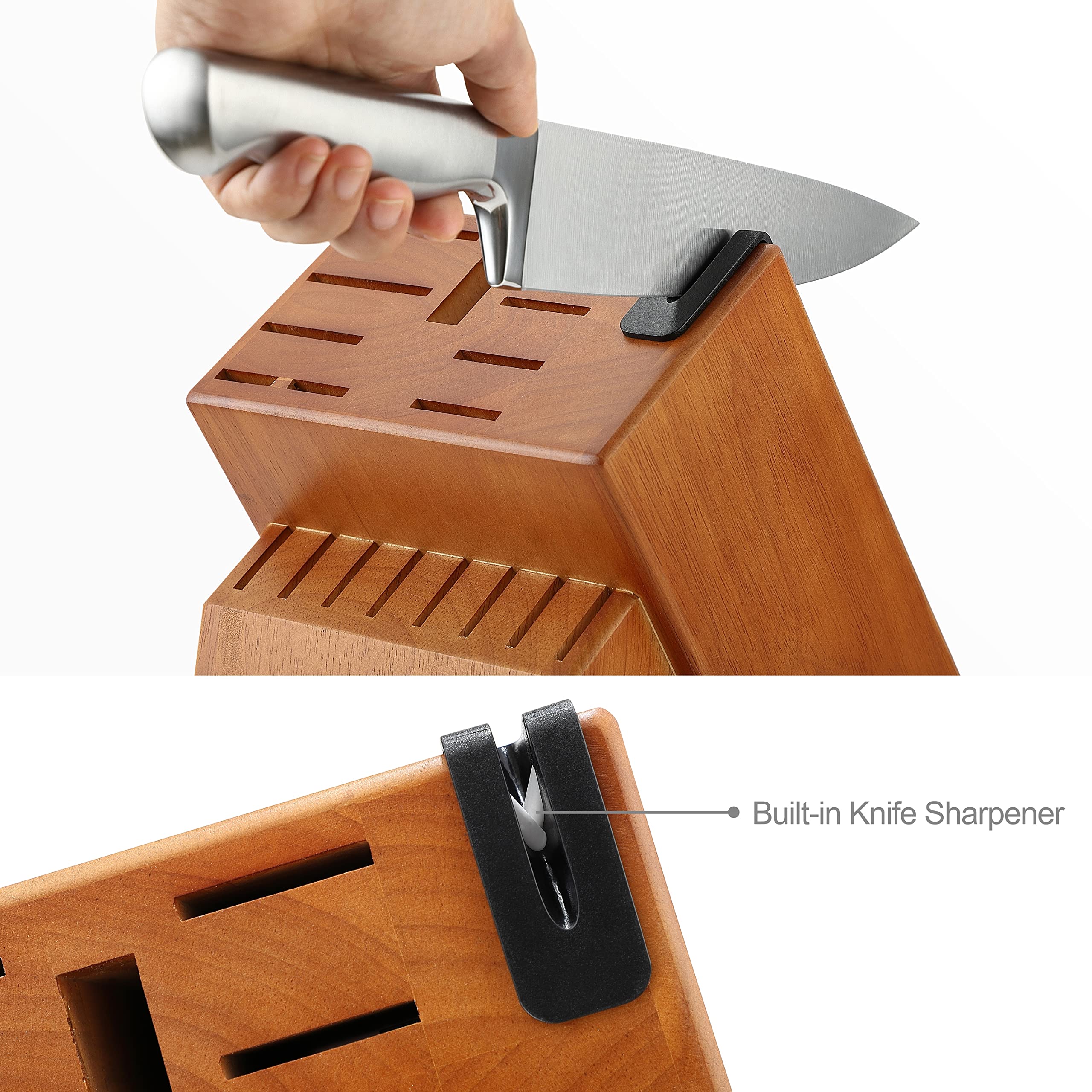 McCook® Knife Sets, German Stainless Steel Kitchen Knife Block Sets with Built-in Sharpener