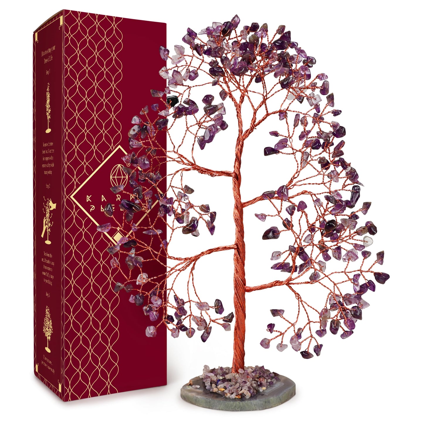 Crystal Tree of Life 7 Chakra Healing Crystals Trees for Home Decor, Office Desk Decor, Boho Decor, Handmade Bonsai Trees for Positive Energy, Money, Good Luck Birthday Gifts for Women, Mom