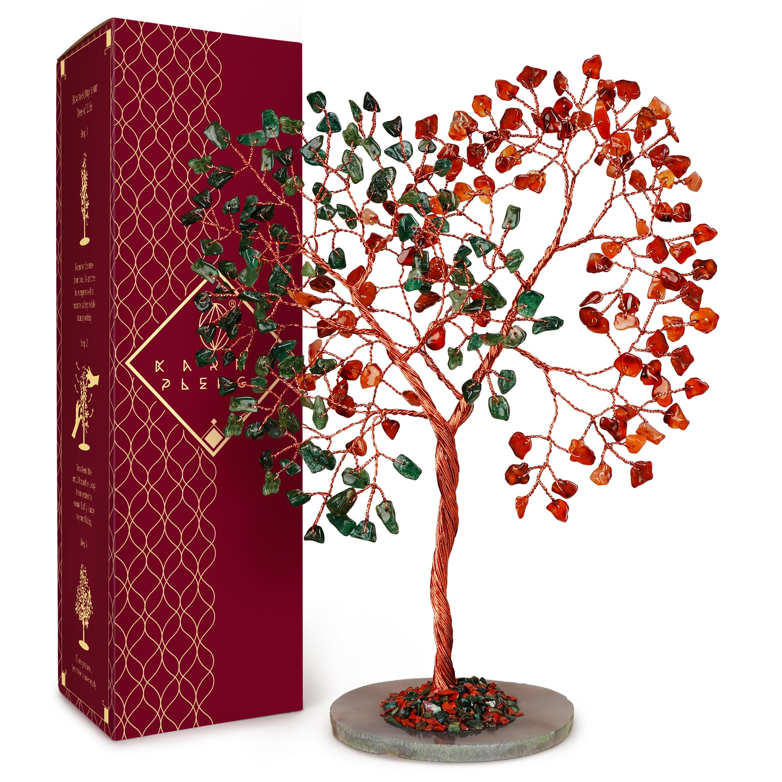 Crystal Tree of Life 7 Chakra Healing Crystals Trees for Home Decor, Office Desk Decor, Boho Decor, Handmade Bonsai Trees for Positive Energy, Money, Good Luck Birthday Gifts for Women, Mom