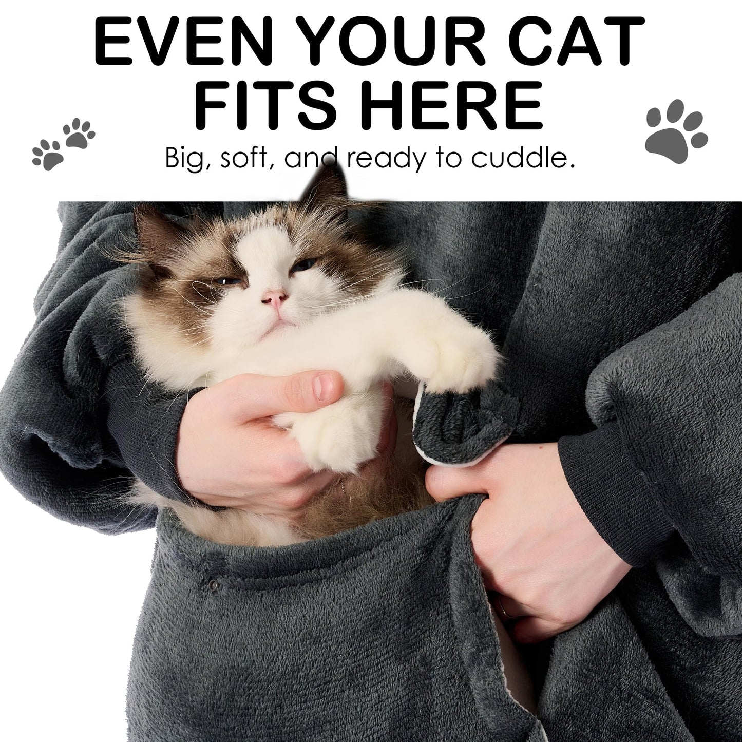 Krifey Wearable Blanket Hoodie, Oversized Sherpa Fleece Sweatshirt with Giant Pocket, Birthday Gifts for Women, Warm Christmas Gift for Mom, Wife, or Girlfriend