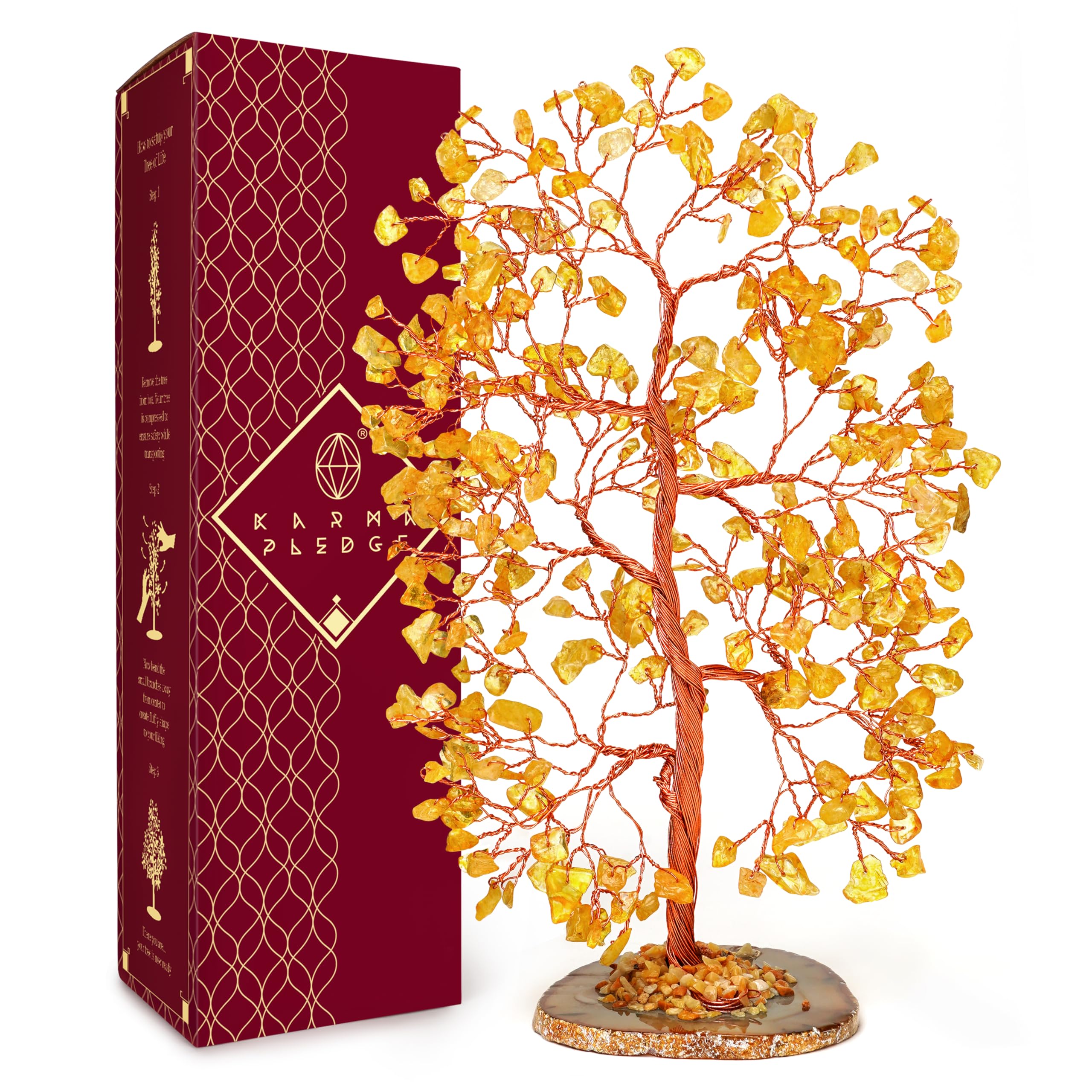 Crystal Tree of Life 7 Chakra Healing Crystals Trees for Home Decor, Office Desk Decor, Boho Decor, Handmade Bonsai Trees for Positive Energy, Money, Good Luck Birthday Gifts for Women, Mom