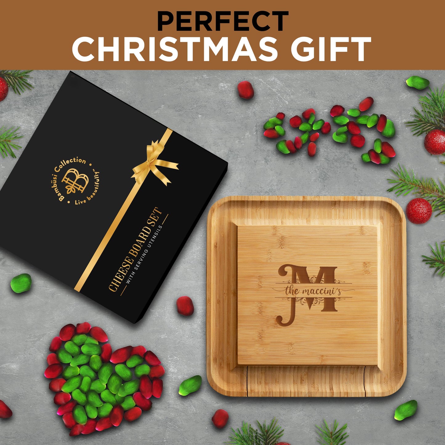 Charcuterie Board Gift Set - Bamboo Cheese Board and Knife Set - Housewarming Gifts for New Home, Wedding Gifts for Couples 2025, Bridal Shower Gifts, Birthday Gifts for Women