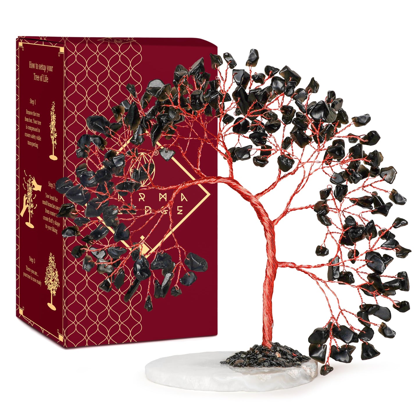 Crystal Tree of Life 7 Chakra Healing Crystals Trees for Home Decor, Office Desk Decor, Boho Decor, Handmade Bonsai Trees for Positive Energy, Money, Good Luck Birthday Gifts for Women, Mom