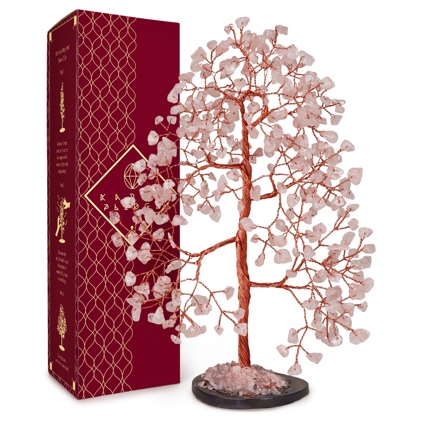 Crystal Tree of Life 7 Chakra Healing Crystals Trees for Home Decor, Office Desk Decor, Boho Decor, Handmade Bonsai Trees for Positive Energy, Money, Good Luck Birthday Gifts for Women, Mom