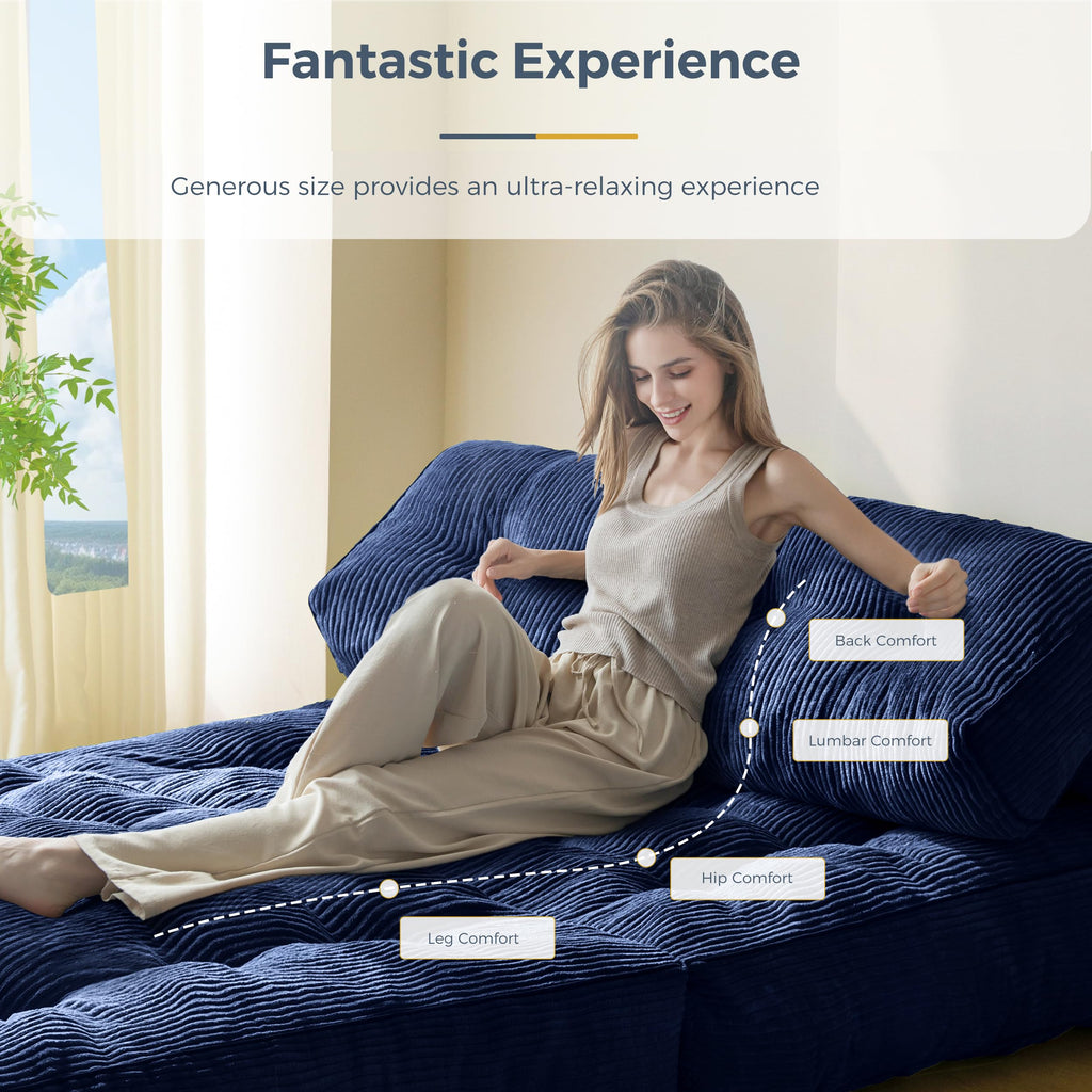 MAXYOYO Folding Sofa Bed, Convertible Sleeper Chair with Pillow Foldable Mattress with Back Support, Portable Fold Out Chair Bed Comfy Floor Sofa Lounge for Living Room Bedroom, Dark Grey, Single