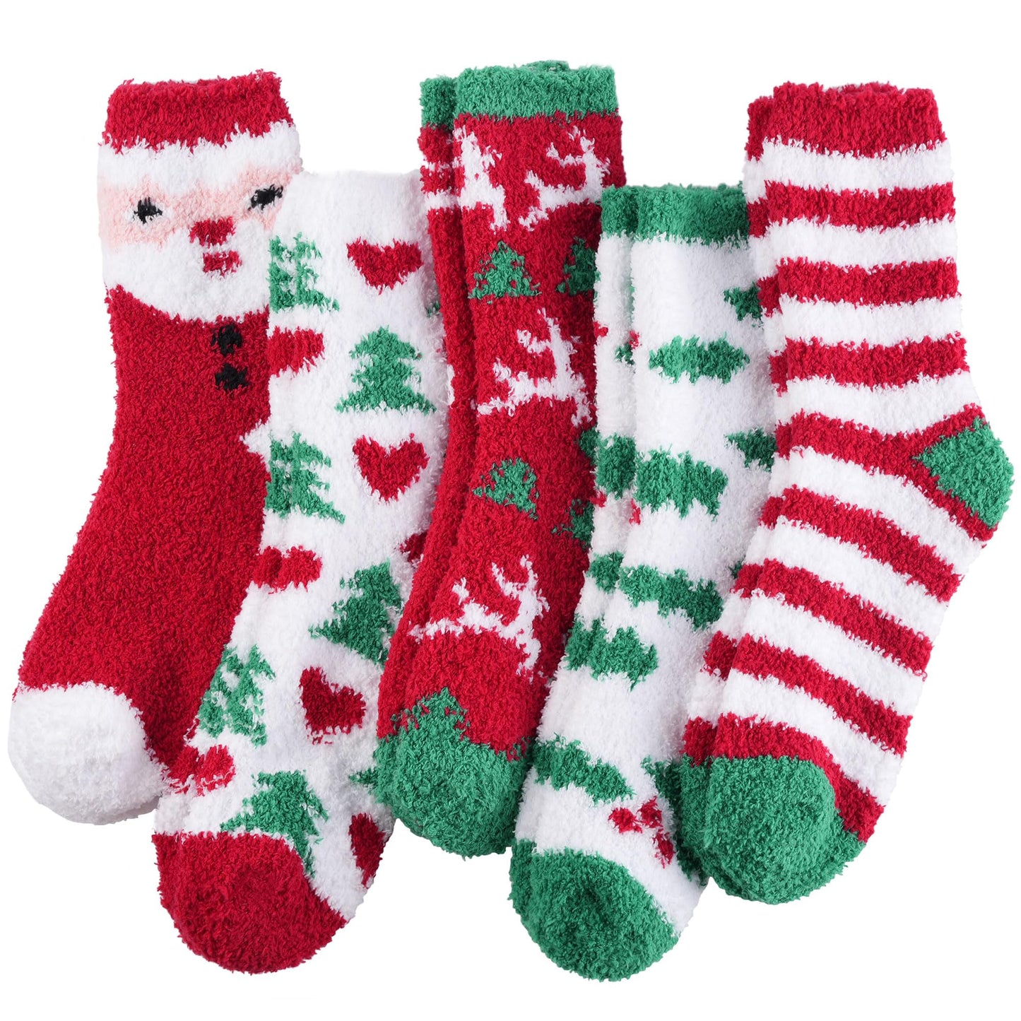 Fuzzy Socks for Women Gifts, Fluffy Cozy Plush Soft Slipper Socks for Fall Winter Christmas Warm Sleeping Home 5/6 Pairs