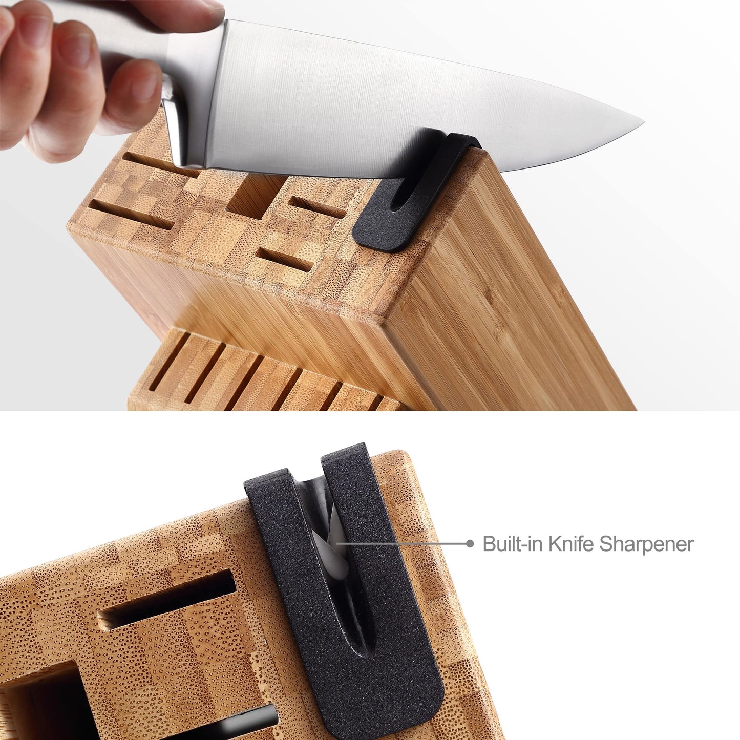 McCook® Knife Sets, German Stainless Steel Kitchen Knife Block Sets with Built-in Sharpener