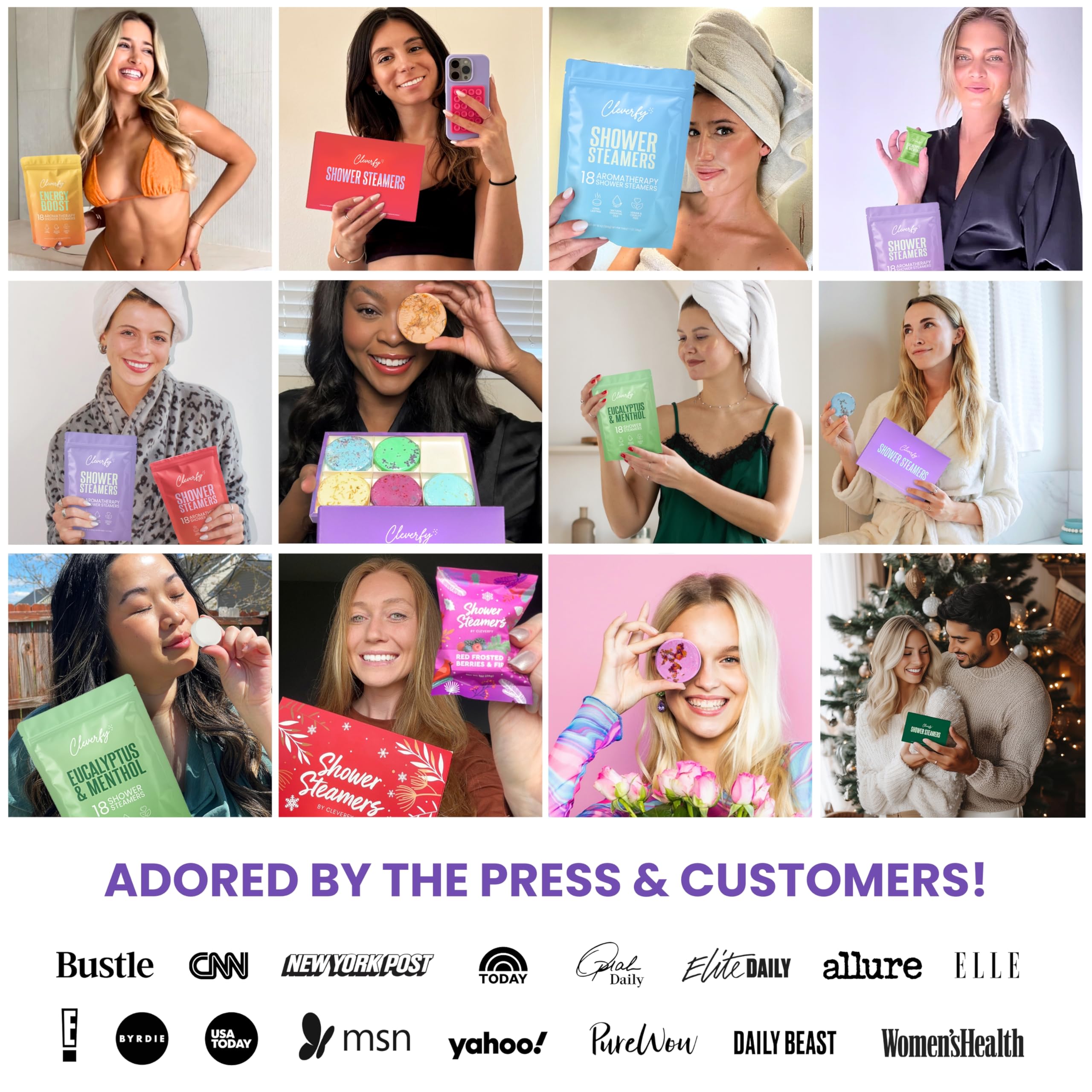 Cleverfy Shower Steamers Aromatherapy – Stocking Stuffers for Teen Girls, Women and Wife – Christmas Gifts for Teens and Women – White Elephant Gifts for Adults – 6 Tablets