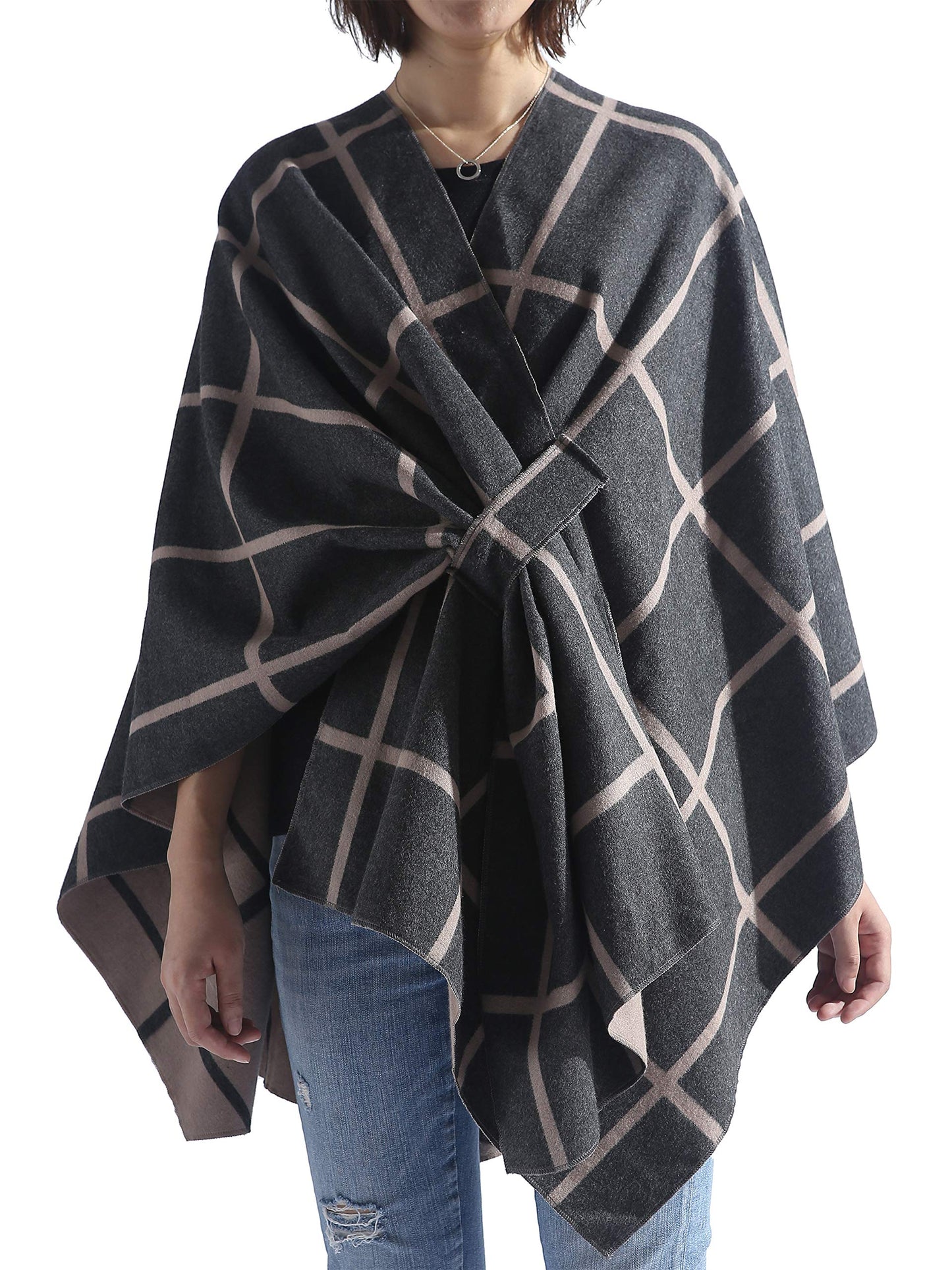 Moss Rose Women's Shawl Wrap Poncho Ruana Cape Open Front Cardigan Shawls for Fall Winter