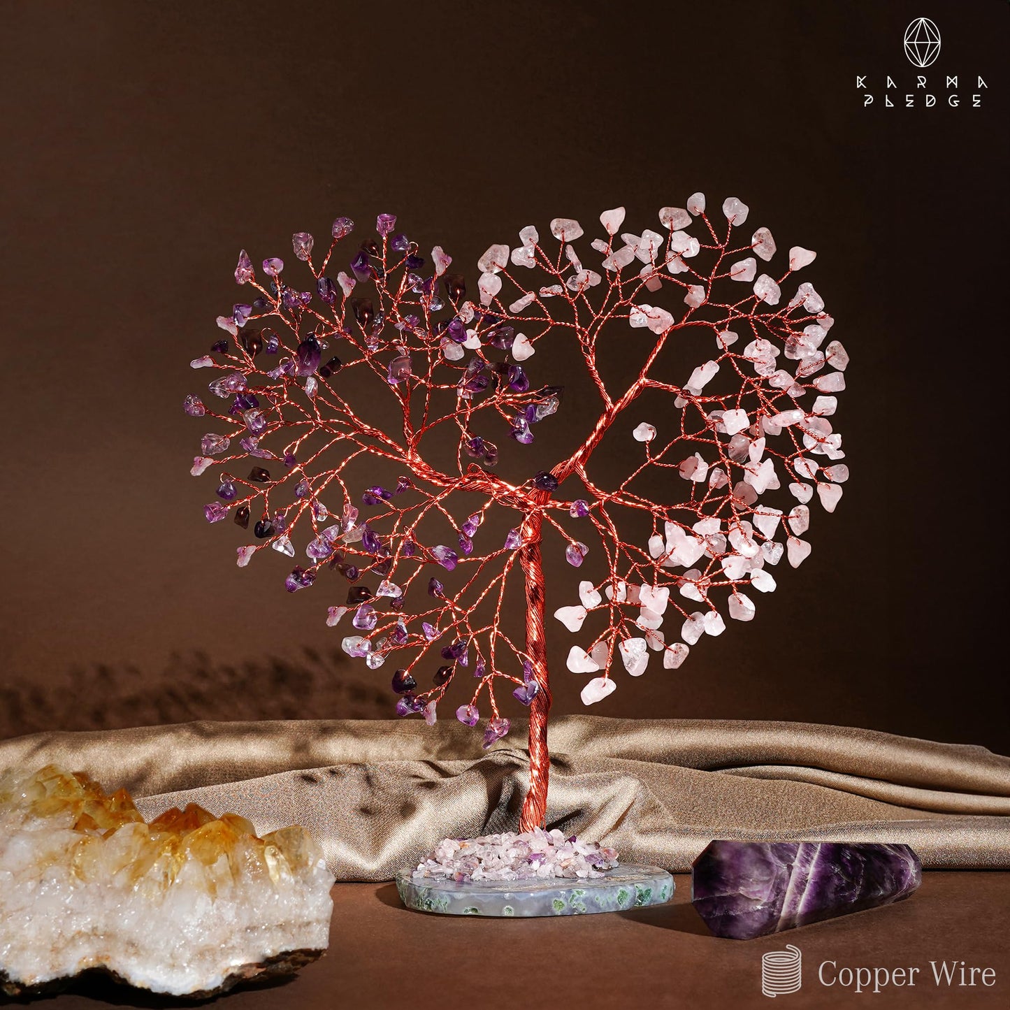 Crystal Tree of Life 7 Chakra Healing Crystals Trees for Home Decor, Office Desk Decor, Boho Decor, Handmade Bonsai Trees for Positive Energy, Money, Good Luck Birthday Gifts for Women, Mom