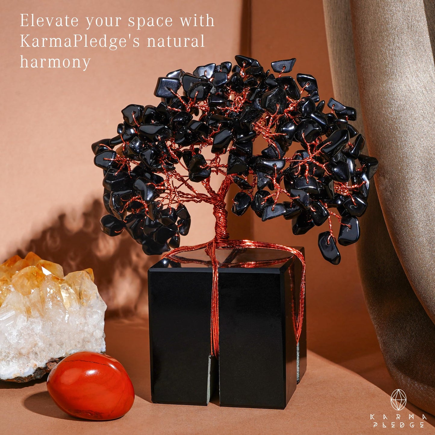 Crystal Tree of Life 7 Chakra Healing Crystals Trees for Home Decor, Office Desk Decor, Boho Decor, Handmade Bonsai Trees for Positive Energy, Money, Good Luck Birthday Gifts for Women, Mom