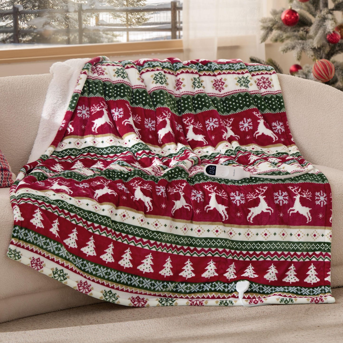 Bedsure GentleSoft Heated Blanket Electric Throw - Soft Ribbed Flannel Electric Blanket, Heating with 4 Time Settings, 6 Heat Levels, 3 hrs Timer Auto Shut Off, Gifts for Grandma (50x60 inches, Grey)