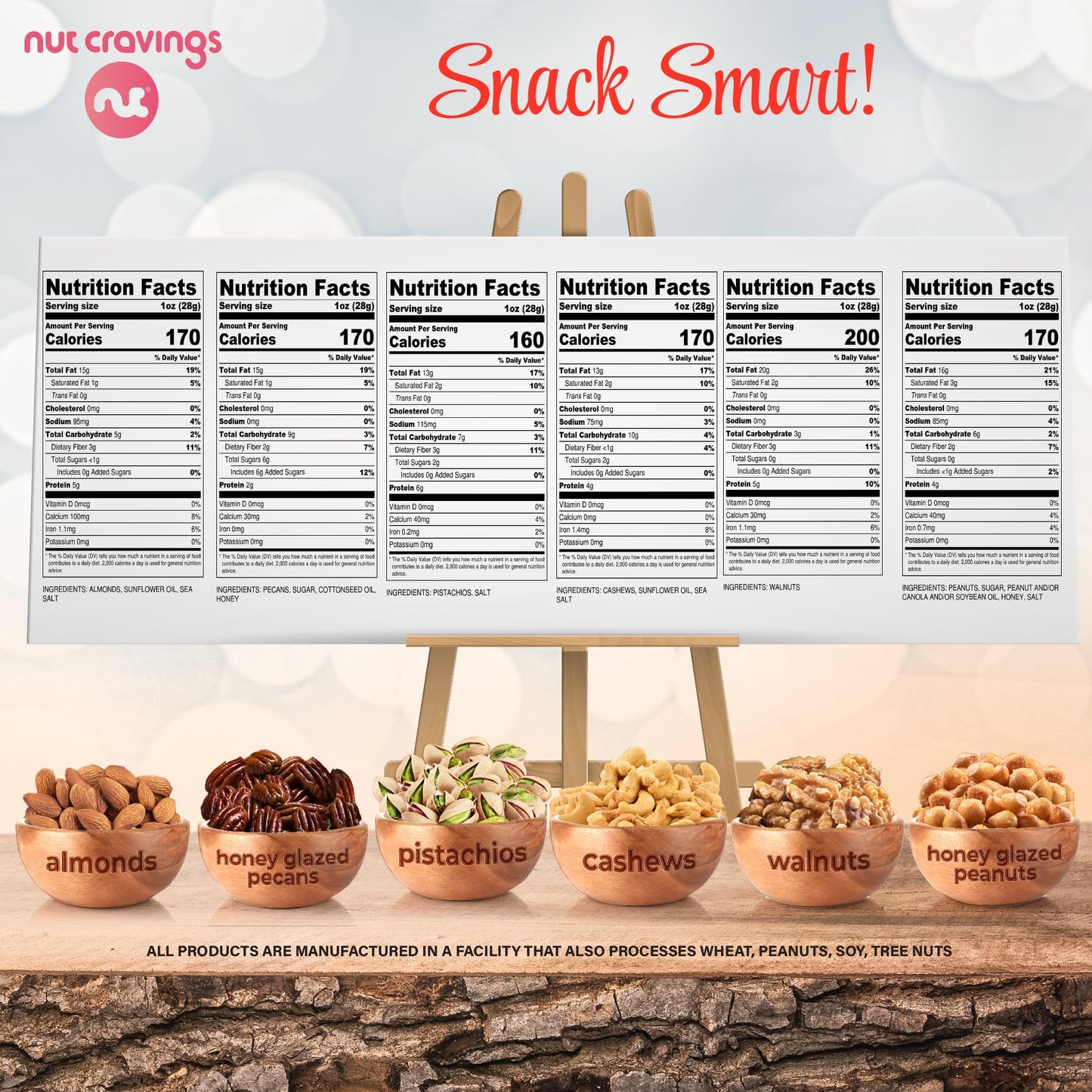 NUT CRAVINGS - Thanksgiving Mixed Nuts Gift Basket in Red Gold Box (7 Assortments, 1 LB) Holiday Xmas Christmas Food Arrangement, Healthy Snack Care Package, Food Assortments