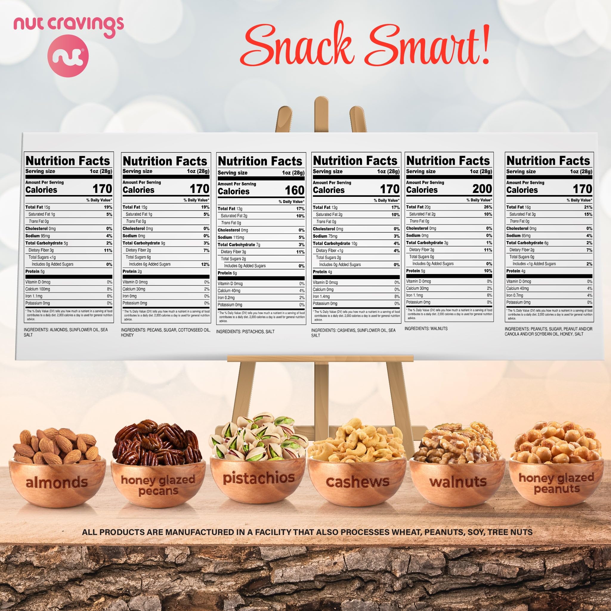 NUT CRAVINGS - Thanksgiving Mixed Nuts Gift Basket in Red Gold Box (7 Assortments, 1 LB) Holiday Xmas Christmas Food Arrangement, Healthy Snack Care Package, Food Assortments