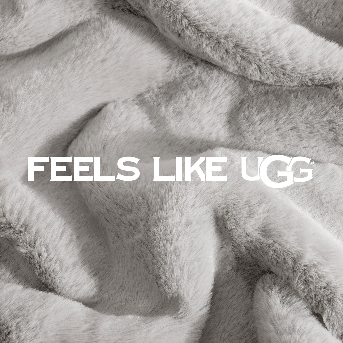 UGG Plush Faux Fur Throw Blanket Reversible Medium Weight Luxury Soft Throw Blankets for Bed or Chair, Hypoallergenic, Machine Washable, Home Decor, 50-inch x 70-inch, Charcoal Dark Grey (Euphoria)