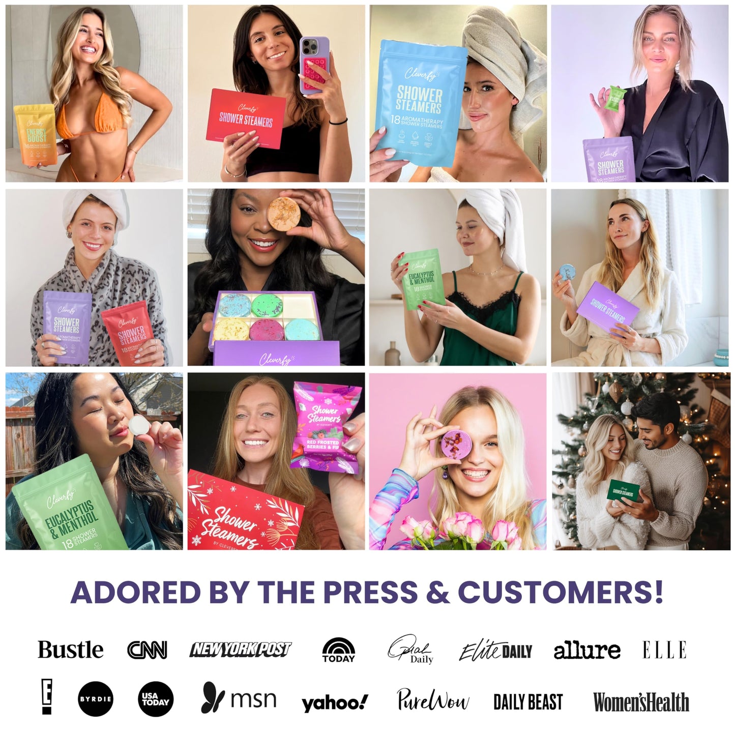 Cleverfy Shower Steamers Aromatherapy – Stocking Stuffers for Teen Girls, Women and Wife – Christmas Gifts for Teens and Women – White Elephant Gifts for Adults – 6 Tablets