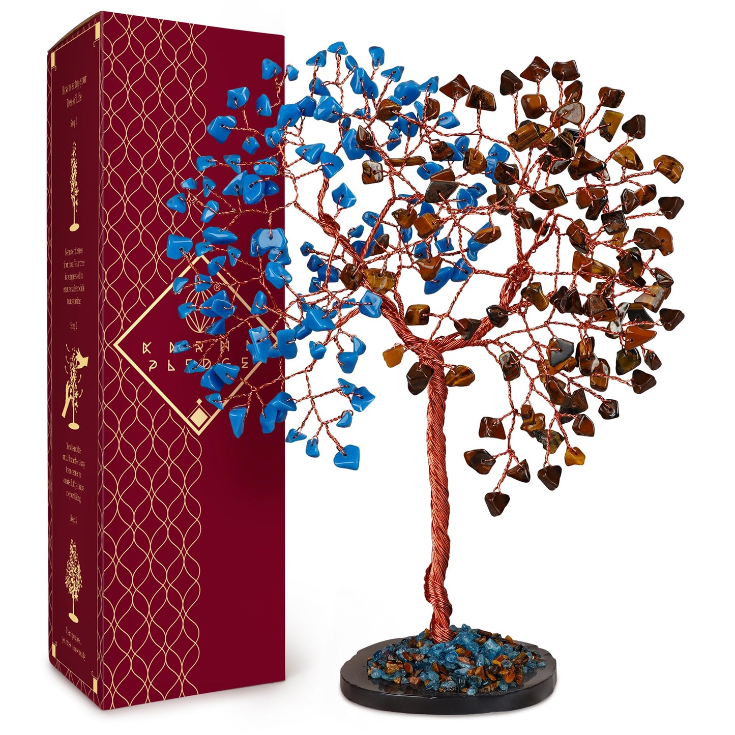 Crystal Tree of Life 7 Chakra Healing Crystals Trees for Home Decor, Office Desk Decor, Boho Decor, Handmade Bonsai Trees for Positive Energy, Money, Good Luck Birthday Gifts for Women, Mom