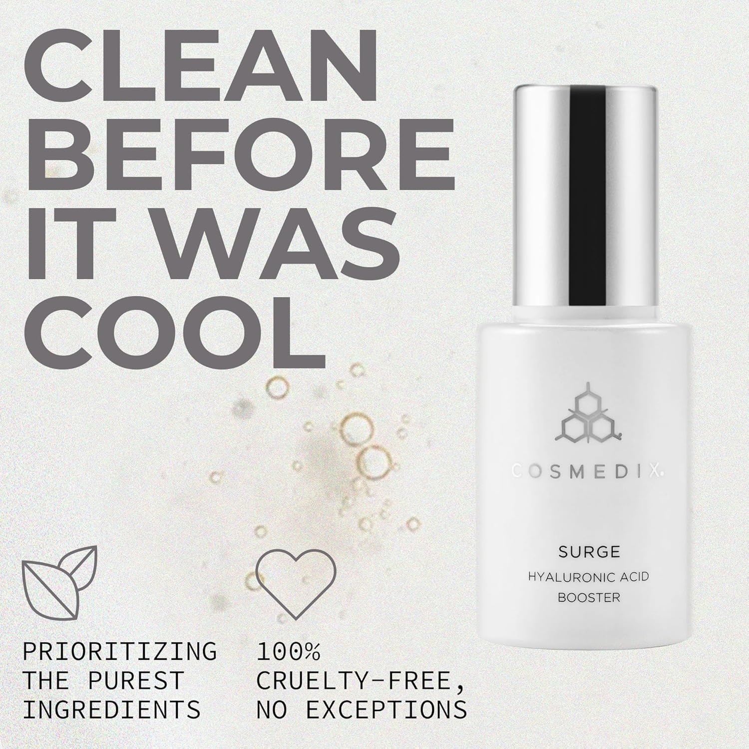 COSMEDIX Surge Hyaluronic Acid Booster for Face - Ultra Hydrating Face Serum with Vitamin C & Niacinamide Softens, Brightens & Moisturizes Skin - Facial Skin Care Product for Fine Lines & Wrinkles