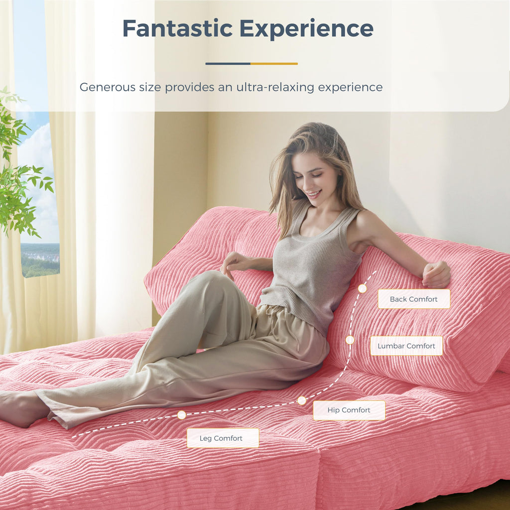 MAXYOYO Folding Sofa Bed, Convertible Sleeper Chair with Pillow Foldable Mattress with Back Support, Portable Fold Out Chair Bed Comfy Floor Sofa Lounge for Living Room Bedroom, Dark Grey, Single