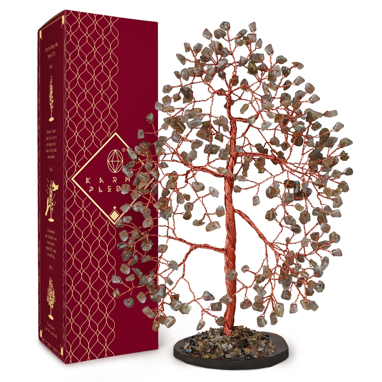 Crystal Tree of Life 7 Chakra Healing Crystals Trees for Home Decor, Office Desk Decor, Boho Decor, Handmade Bonsai Trees for Positive Energy, Money, Good Luck Birthday Gifts for Women, Mom