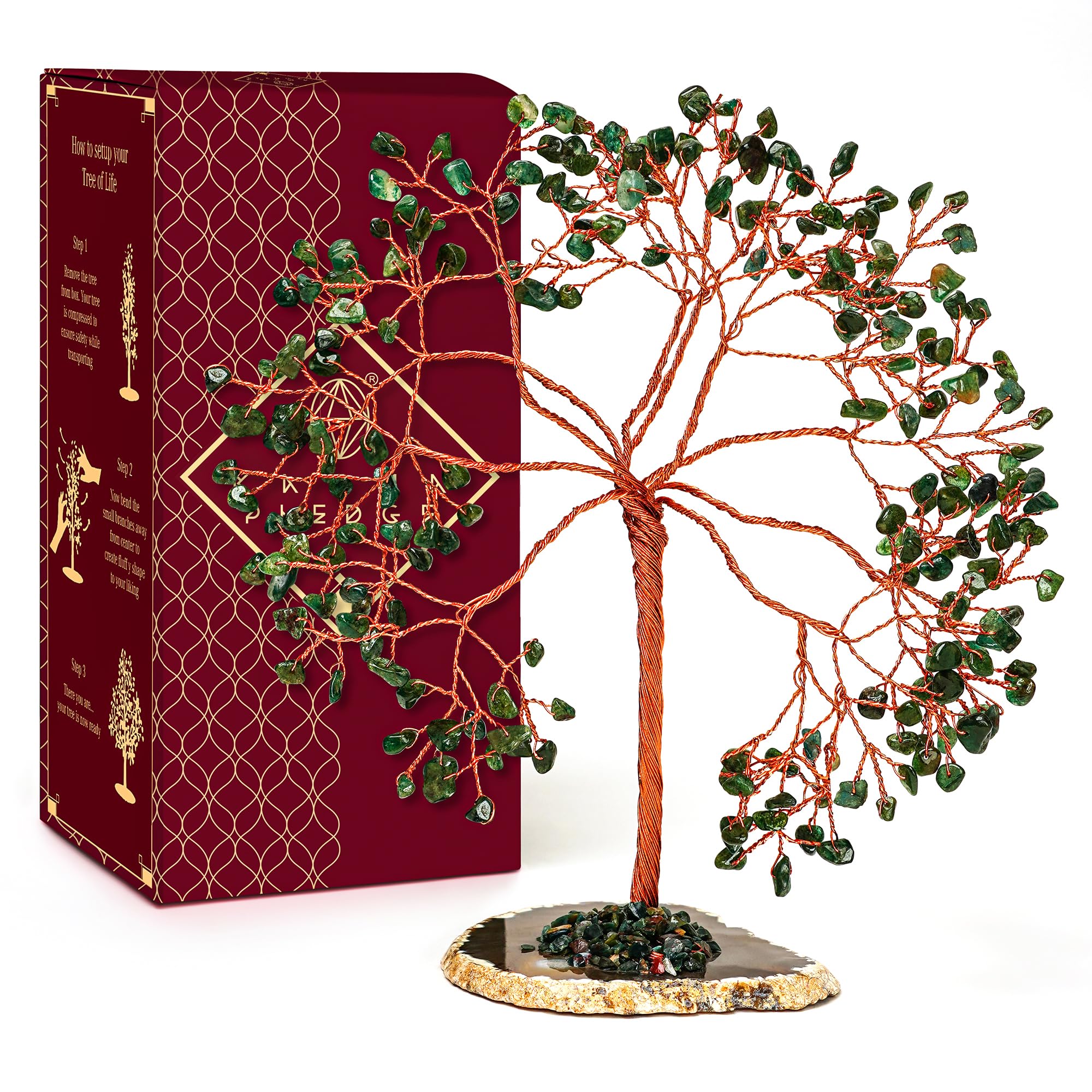 Crystal Tree of Life 7 Chakra Healing Crystals Trees for Home Decor, Office Desk Decor, Boho Decor, Handmade Bonsai Trees for Positive Energy, Money, Good Luck Birthday Gifts for Women, Mom