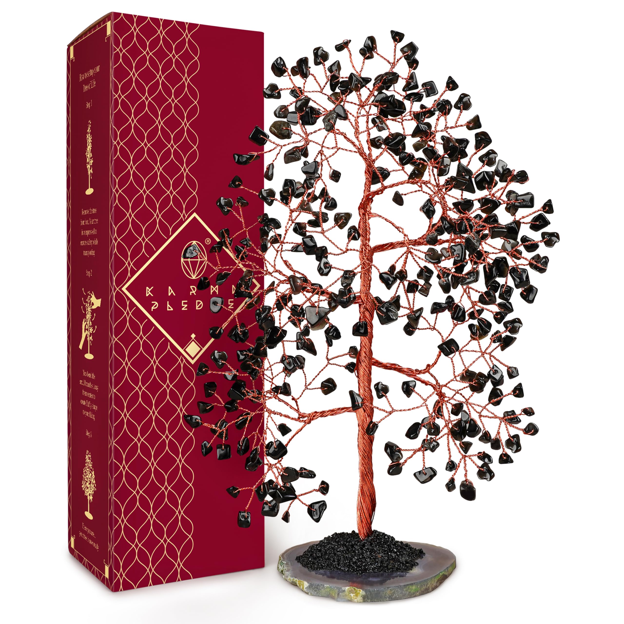 Crystal Tree of Life 7 Chakra Healing Crystals Trees for Home Decor, Office Desk Decor, Boho Decor, Handmade Bonsai Trees for Positive Energy, Money, Good Luck Birthday Gifts for Women, Mom