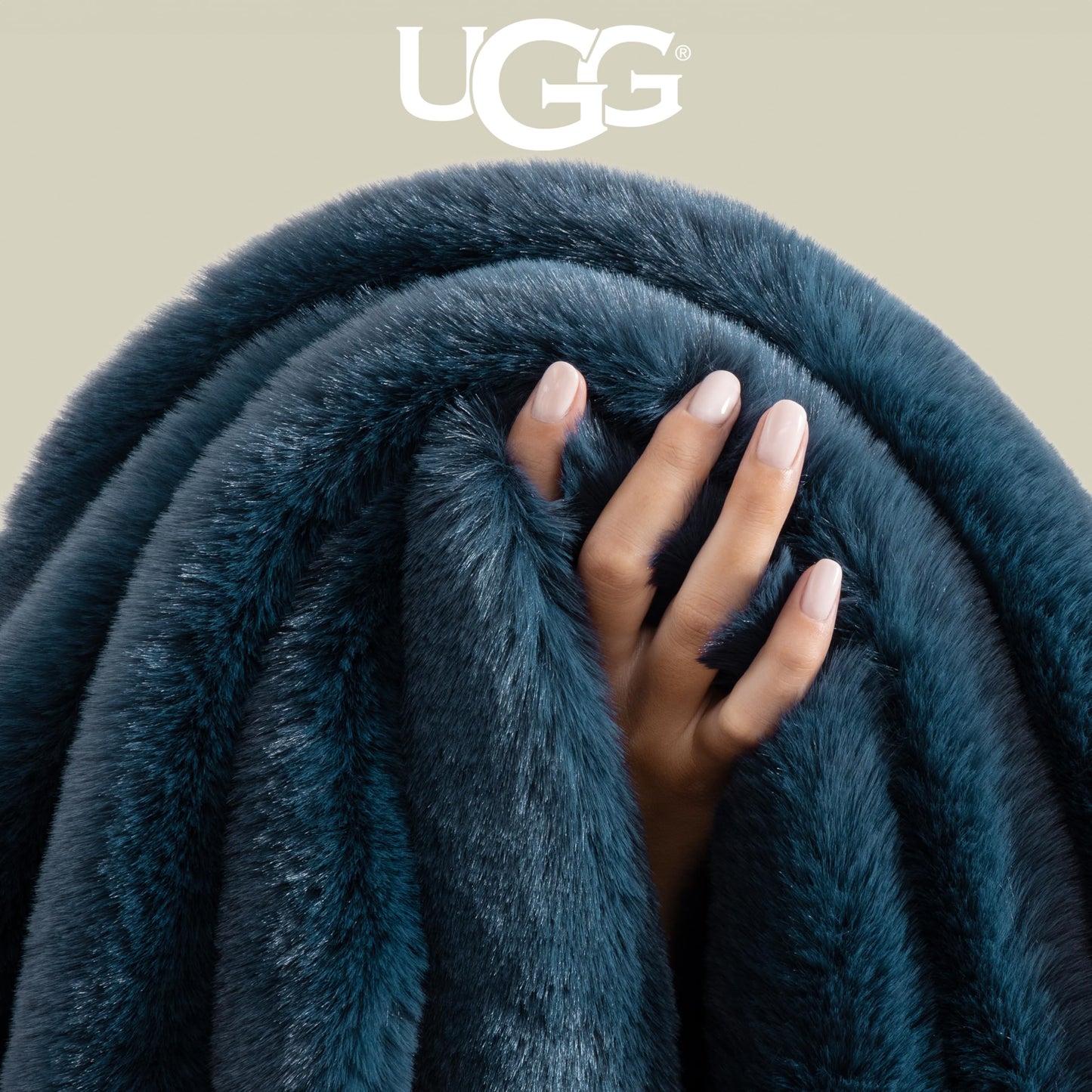 UGG Plush Faux Fur Throw Blanket Reversible Medium Weight Luxury Soft Throw Blankets for Bed or Chair, Hypoallergenic, Machine Washable, Home Decor, 50-inch x 70-inch, Charcoal Dark Grey (Euphoria)
