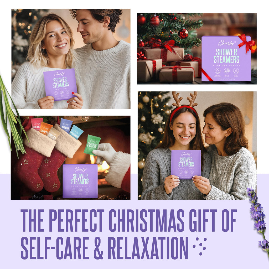 Cleverfy Shower Steamers Aromatherapy – Stocking Stuffers for Teen Girls, Women and Wife – Christmas Gifts for Teens and Women – White Elephant Gifts for Adults – 6 Tablets
